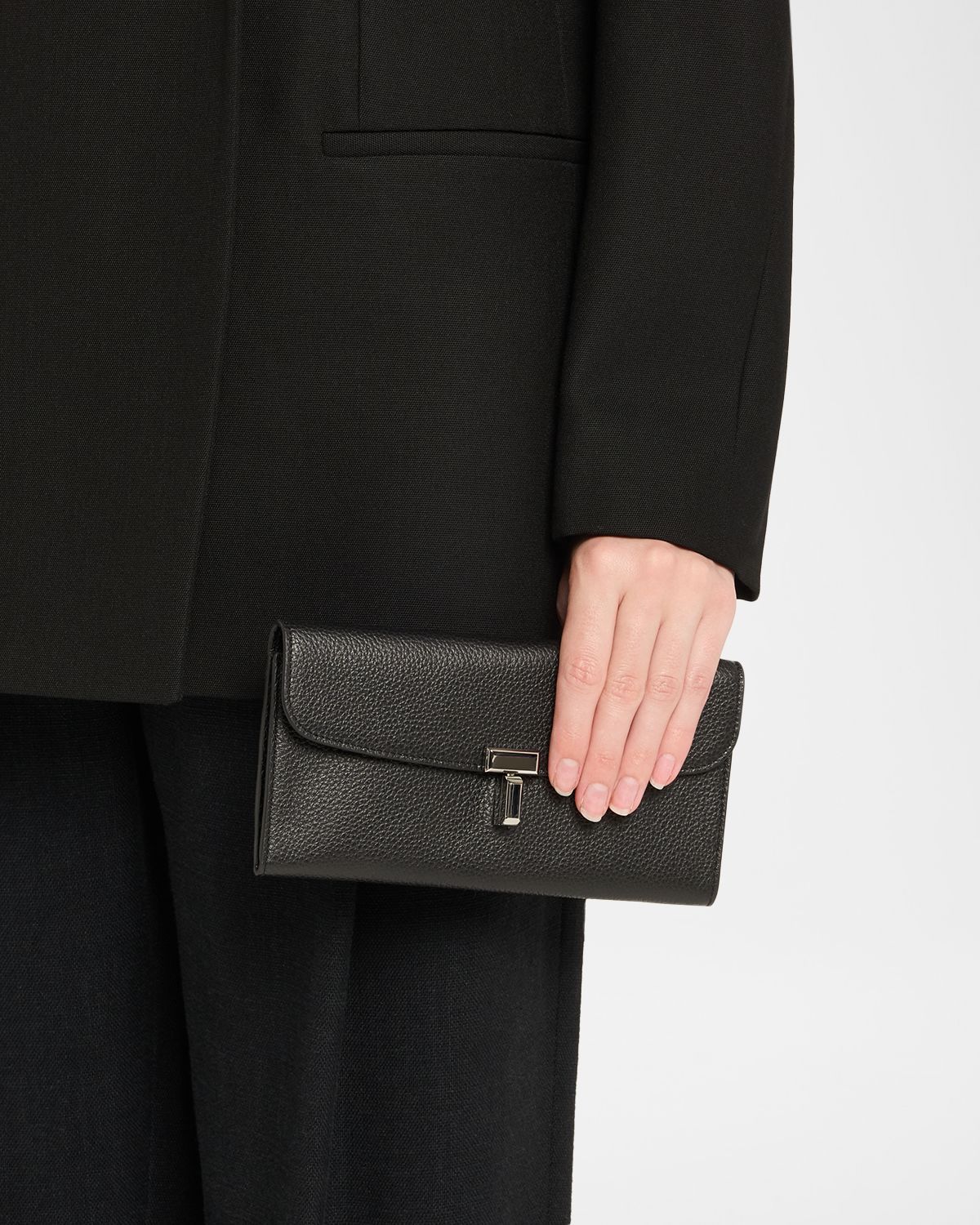 Toteme T-Lock Grain Leather Continental Wallet