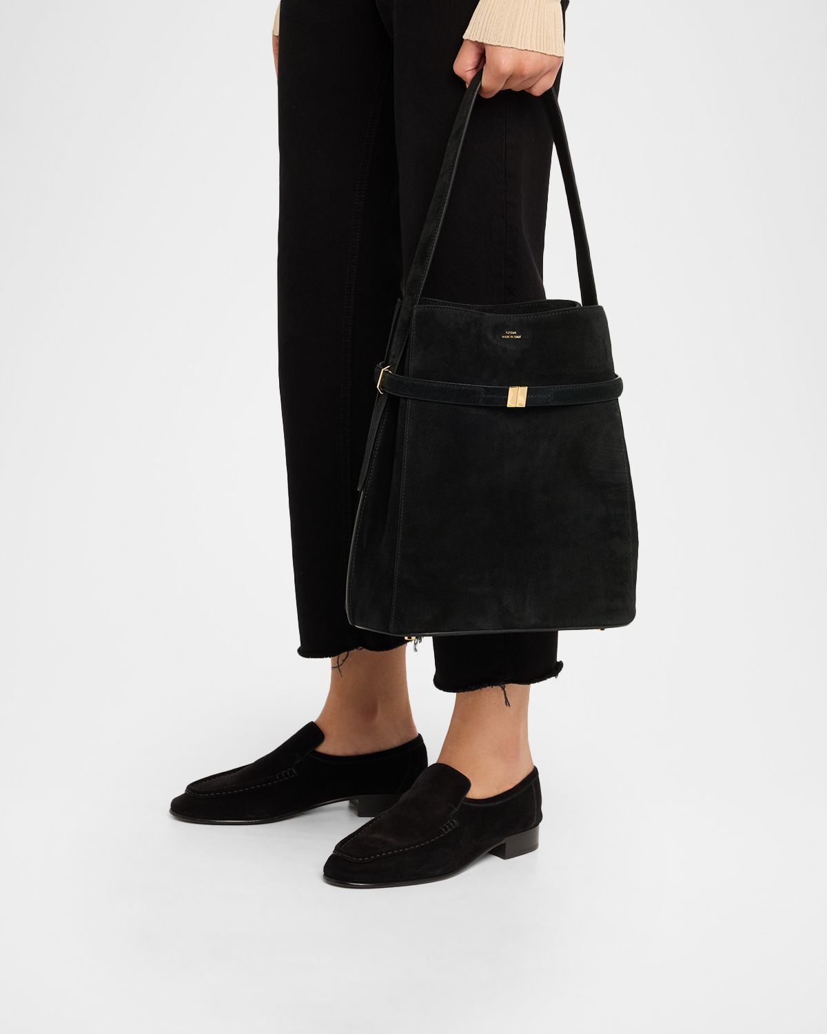 Toteme Belted Suede Bucket Bag