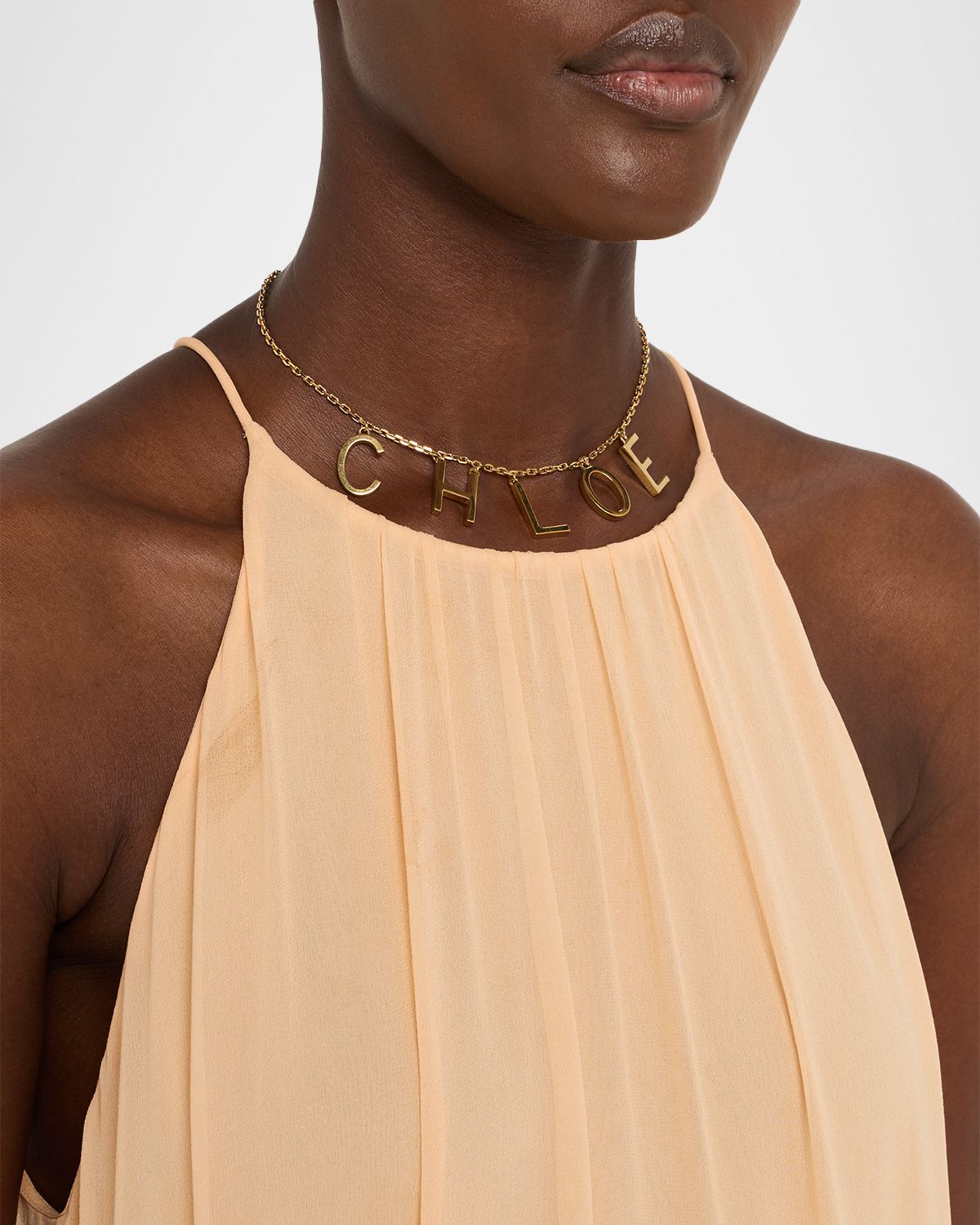 Chloe Letters Logo Chain Necklace