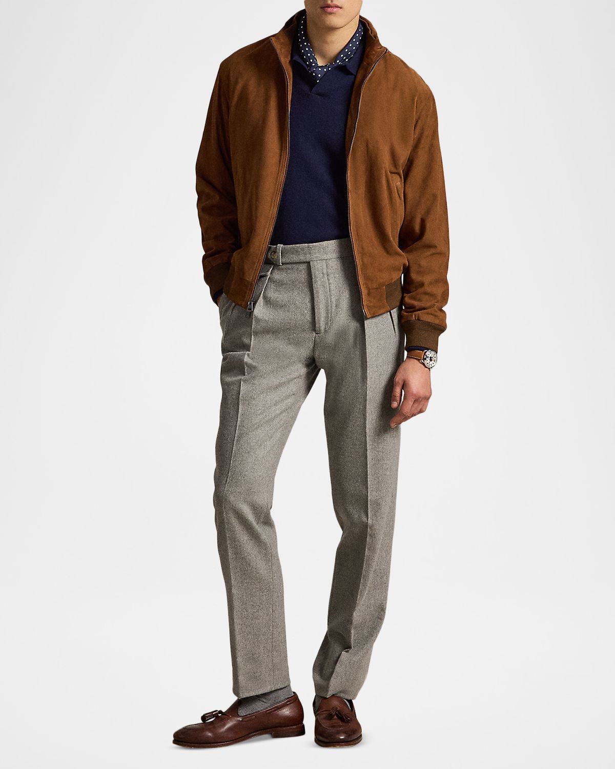 Polo Ralph Lauren Men 's Suede Bomber Jacket | Thumbnail 5 Polo Ralph Lauren Men 's Suede Bomber Jacket | Thumbnail 5