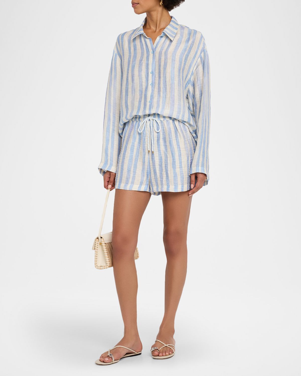 Marie Oliver Nico Oversized Striped Beach Shirt