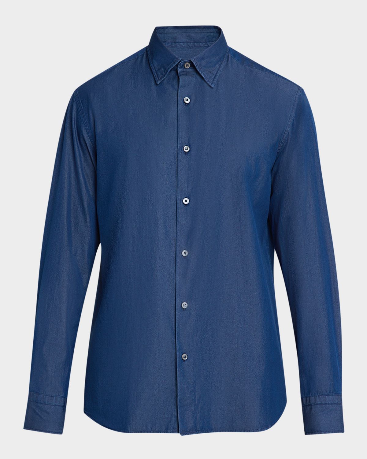 Brioni Men 's Cotton Denim Casual Button-Down Shirt