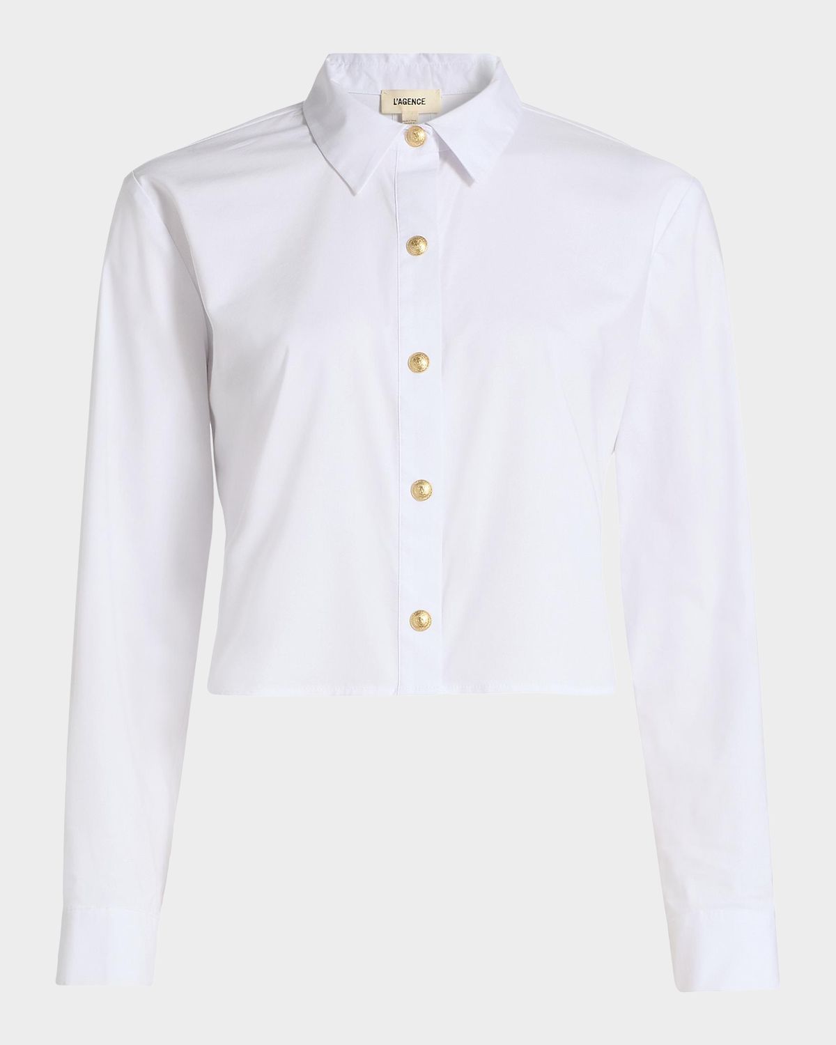 L 'Agence Cosette Cropped Button-Front Shirt | Thumbnail 8