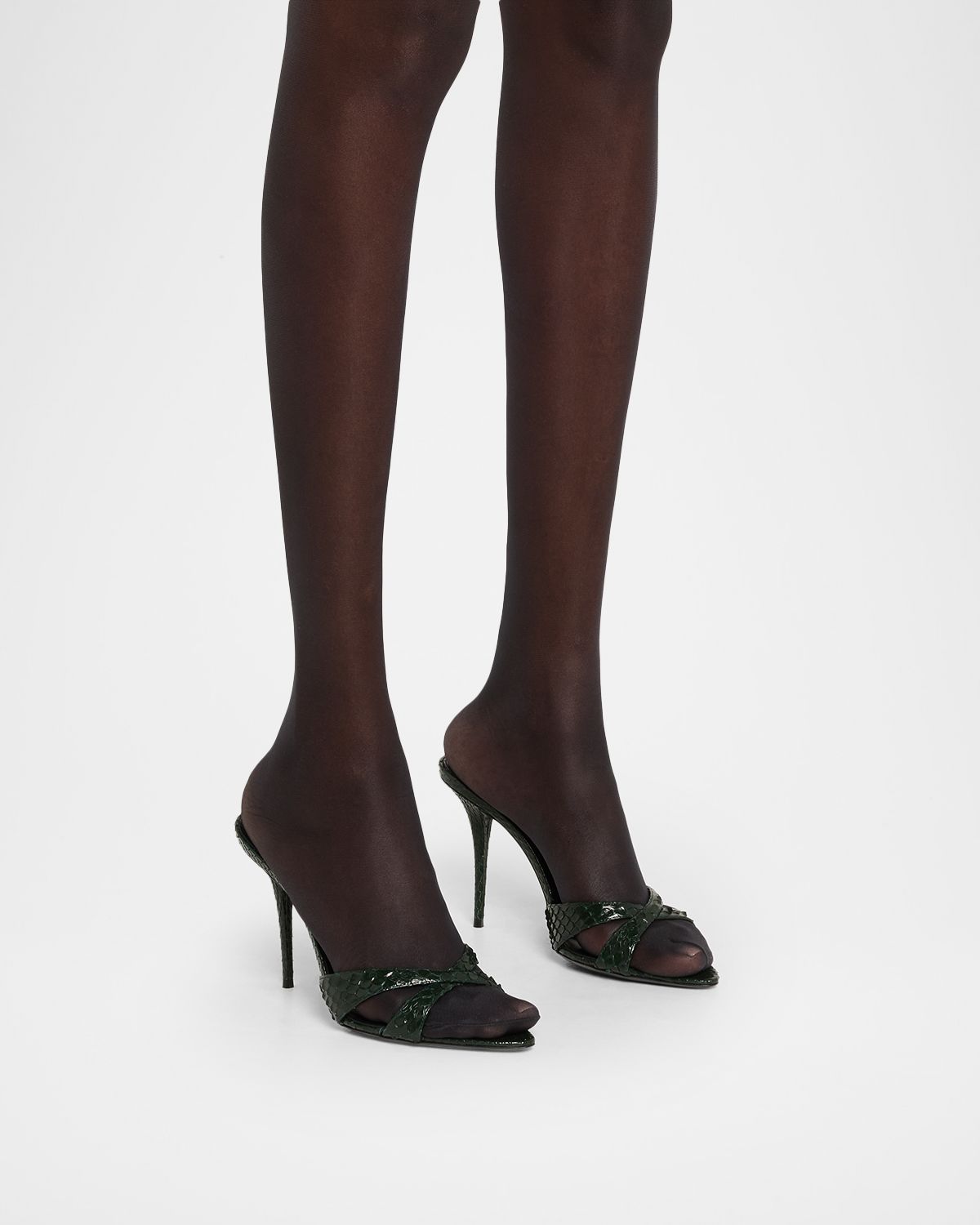 Saint Laurent Kirat Snake Mule Sandals