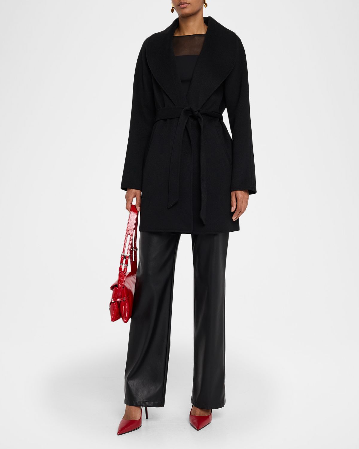 Sofia Cashmere Double-Face Cashmere & Wool Wrap Coat