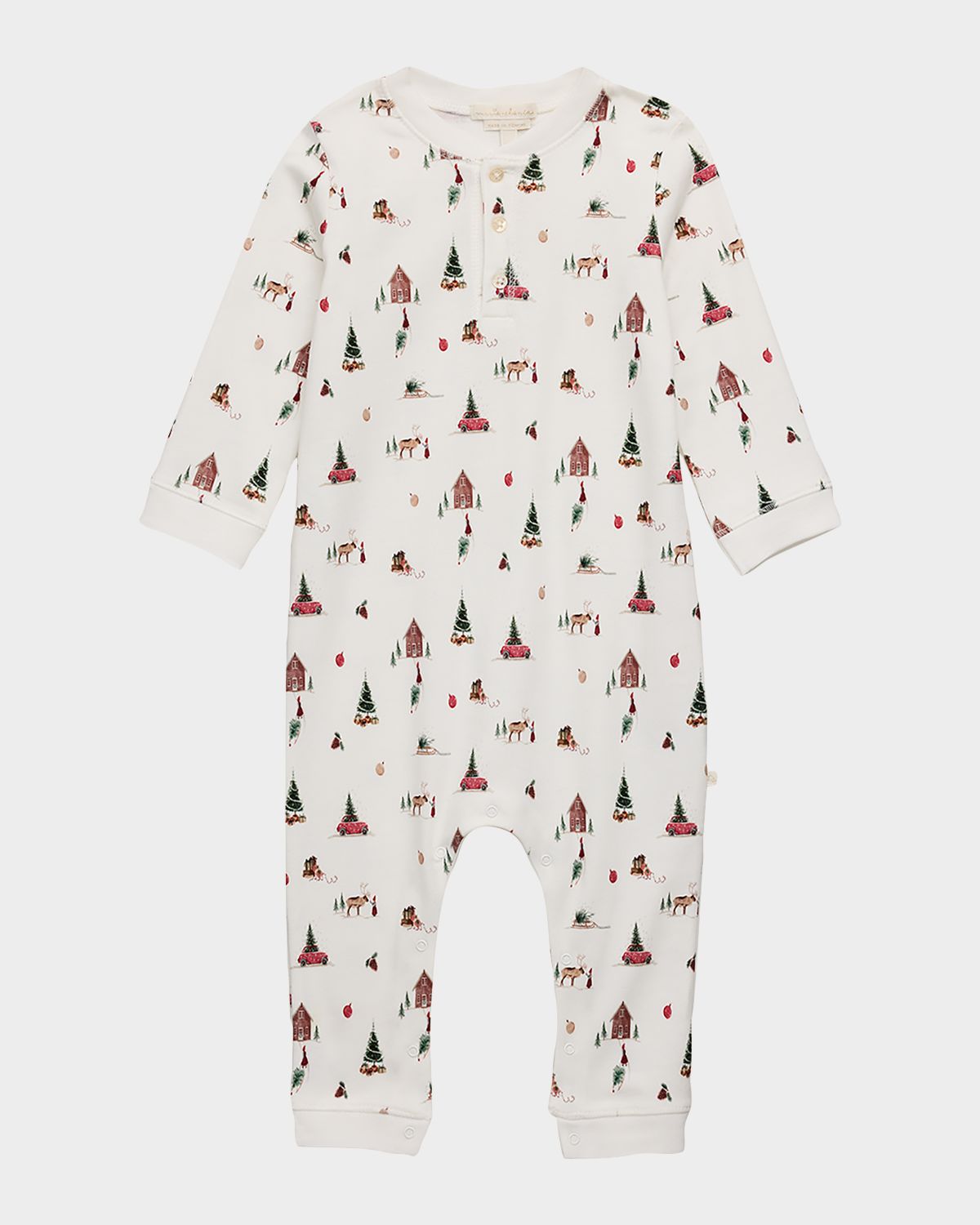 Marie Chantal Kid 's Dan Little Chrismas Romper, Size NB-24M | Thumbnail 4 Marie Chantal Kid 's Dan Little Chrismas Romper, Size NB-24M | Thumbnail 4
