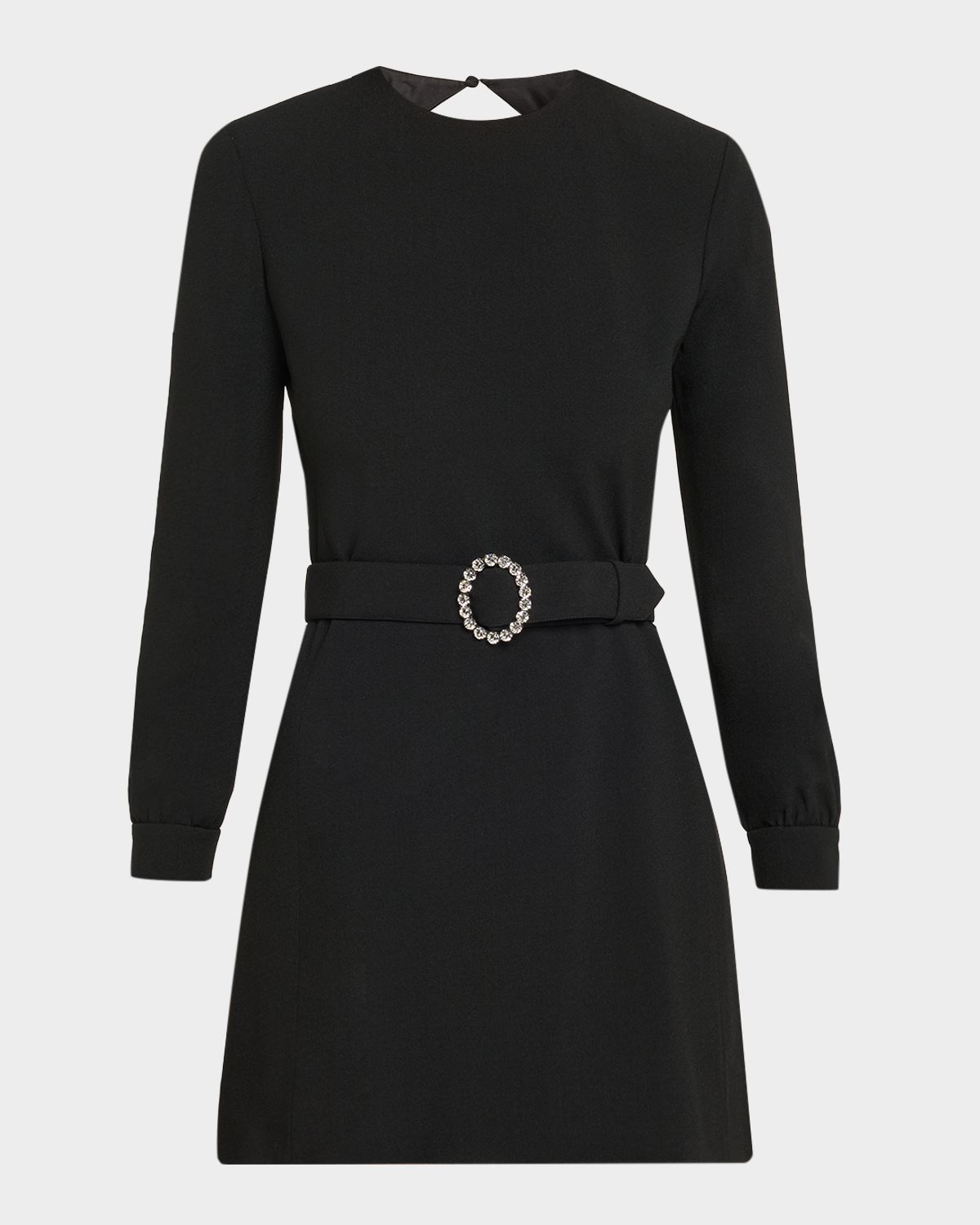 Saint Laurent Wool-Cotton Belted A-Line Mini Dress | Thumbnail 6