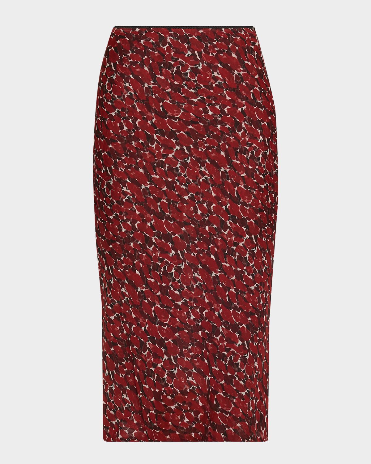 Saint Laurent Printed Cotton-Silk Midi Skirt
