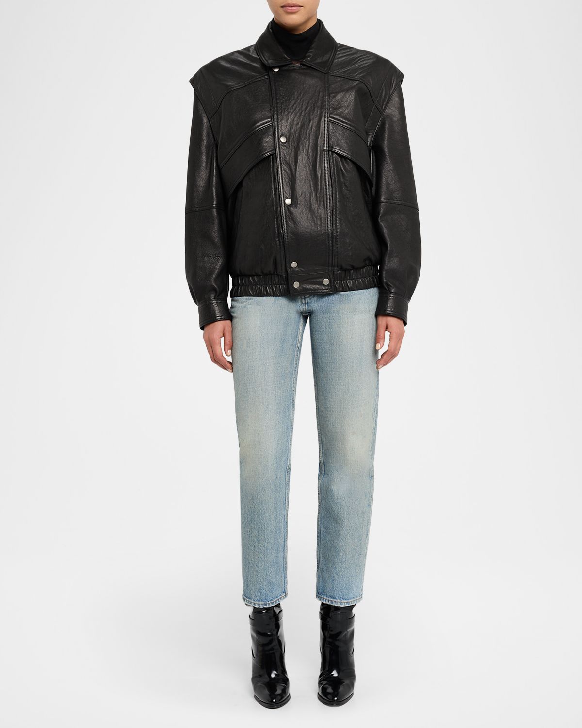 Saint Laurent Leather Bomber Jacket