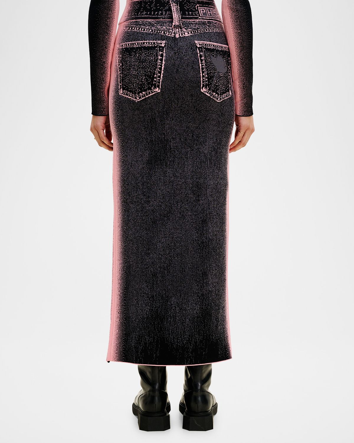 PH5 Lily Wavy Denim Maxi Skirt