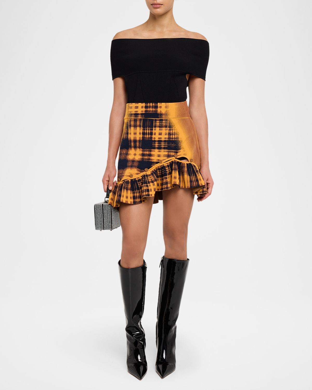 PH5 Garlen Wavy Asymmetric Mini Skirt