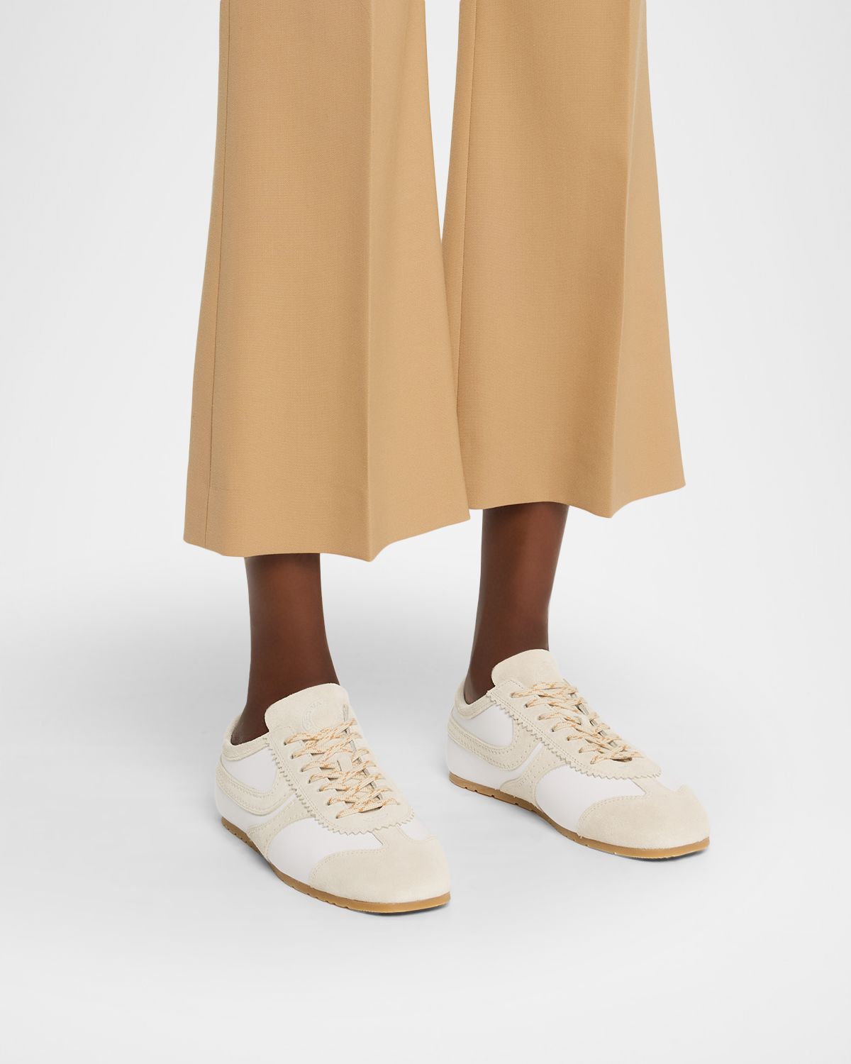 Dries Van Noten Dustin Mixed Leather Retro Sneakers