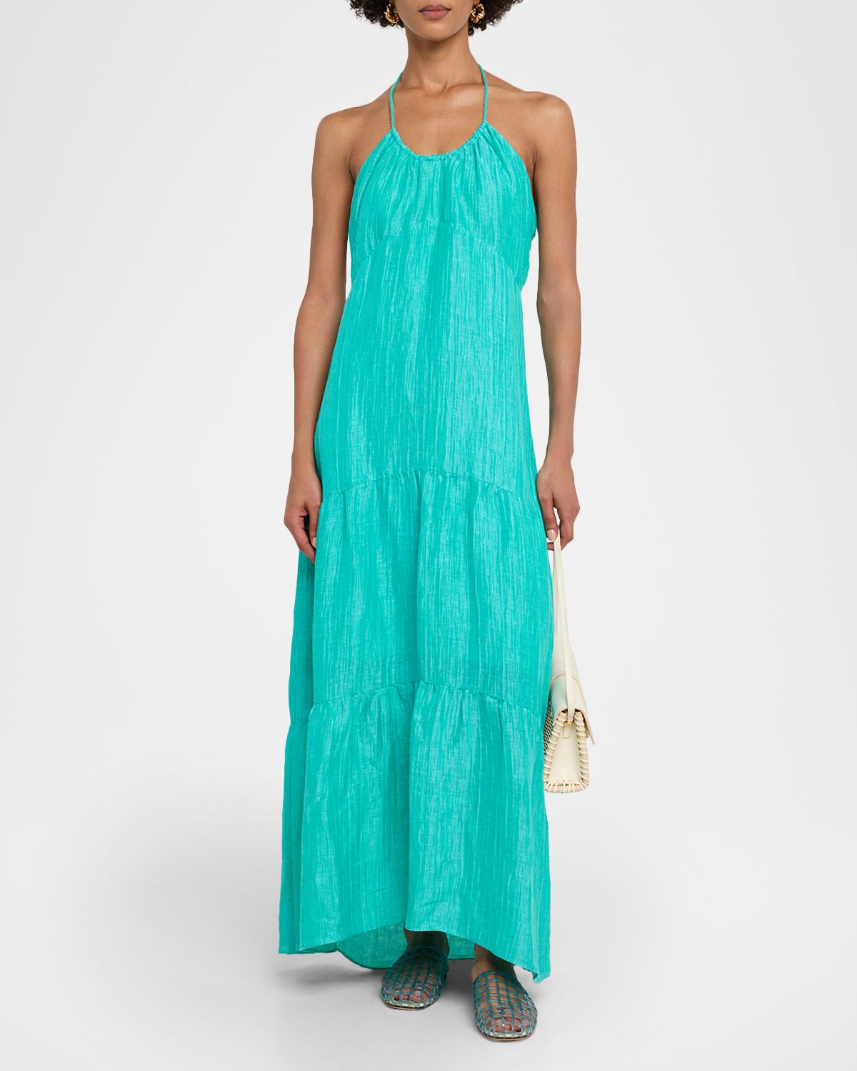 Marie Oliver Zenna Tiered Halter Gown