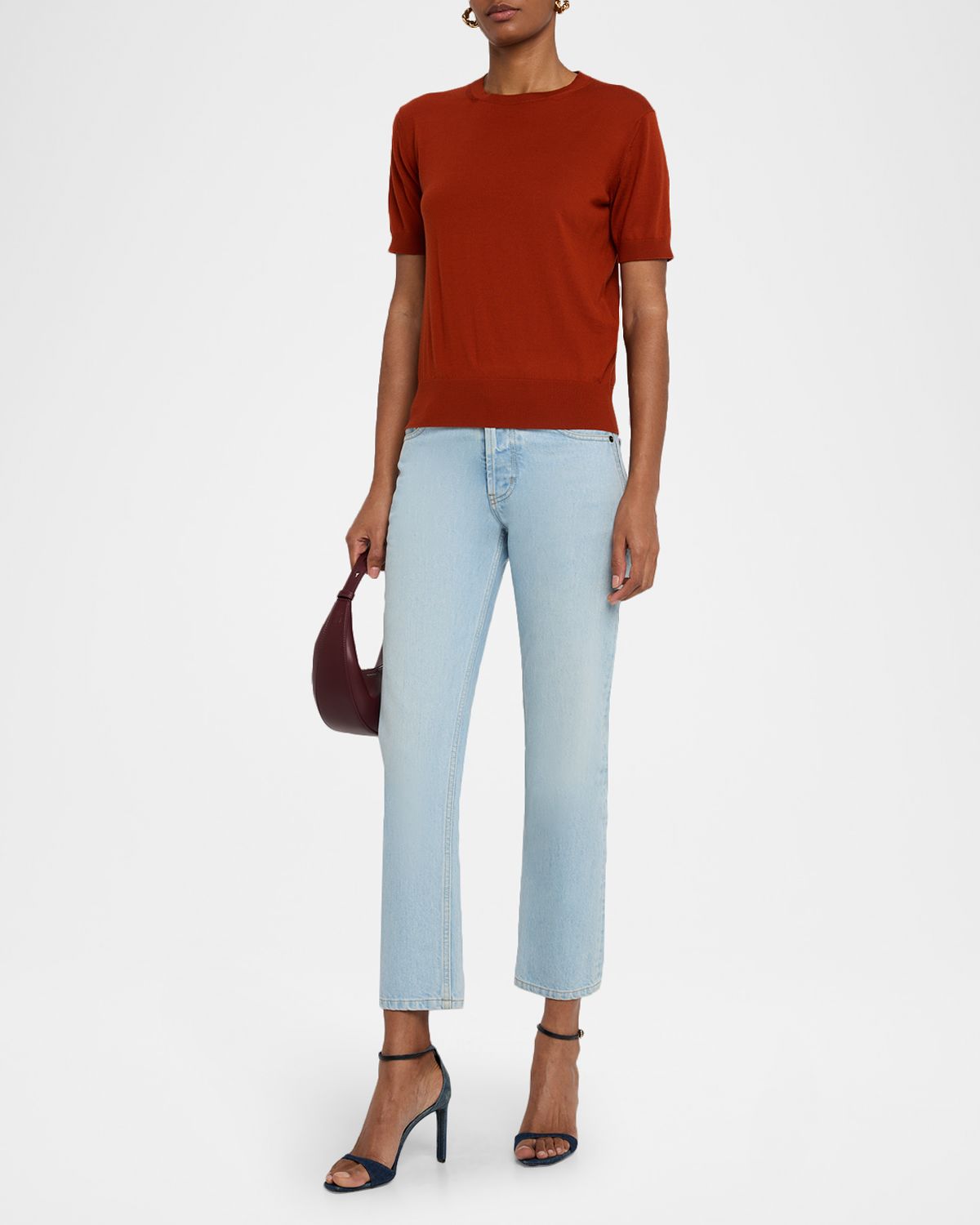 Saint Laurent Knit Short-Sleeve Top