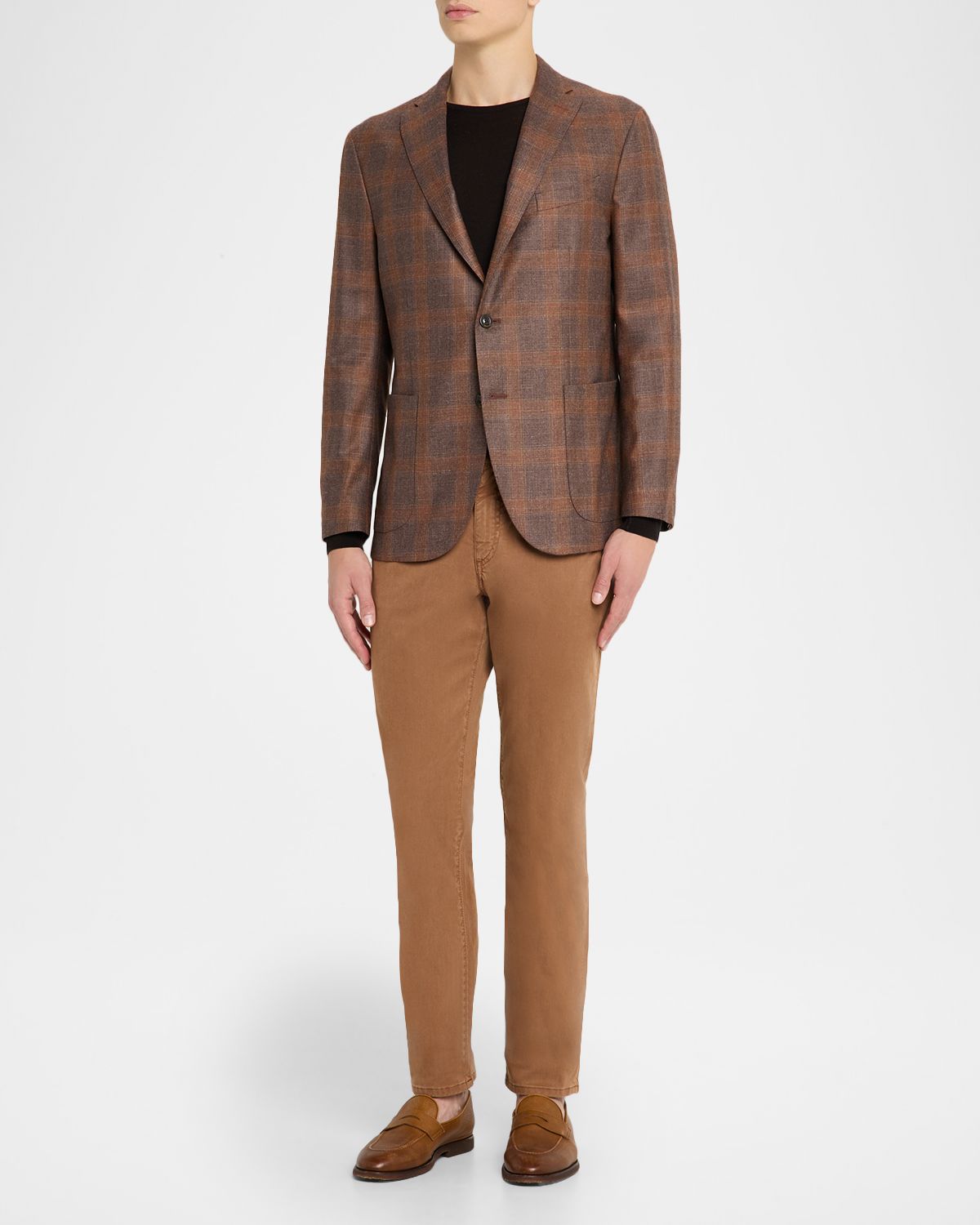 Boglioli Men 's Slim Straight-Leg Cotton-Blend Five-Pocket Pants