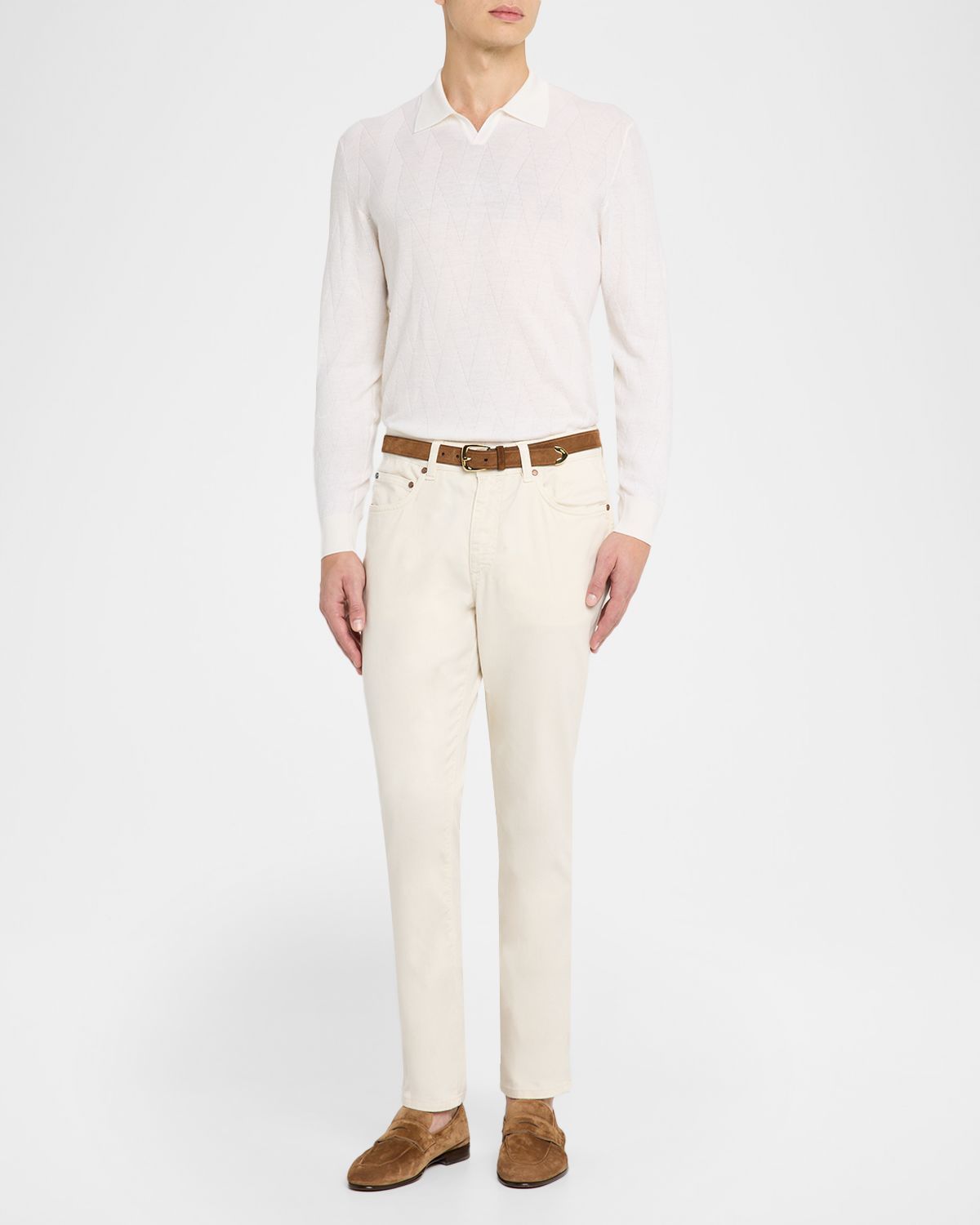 Boglioli Men 's Slim Straight-Leg Cotton-Blend Five-Pocket Pants