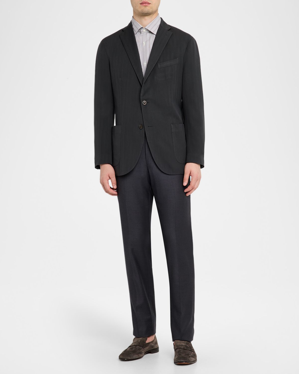 Boglioli Men 's Herringbone Two-Button Wool Jacket