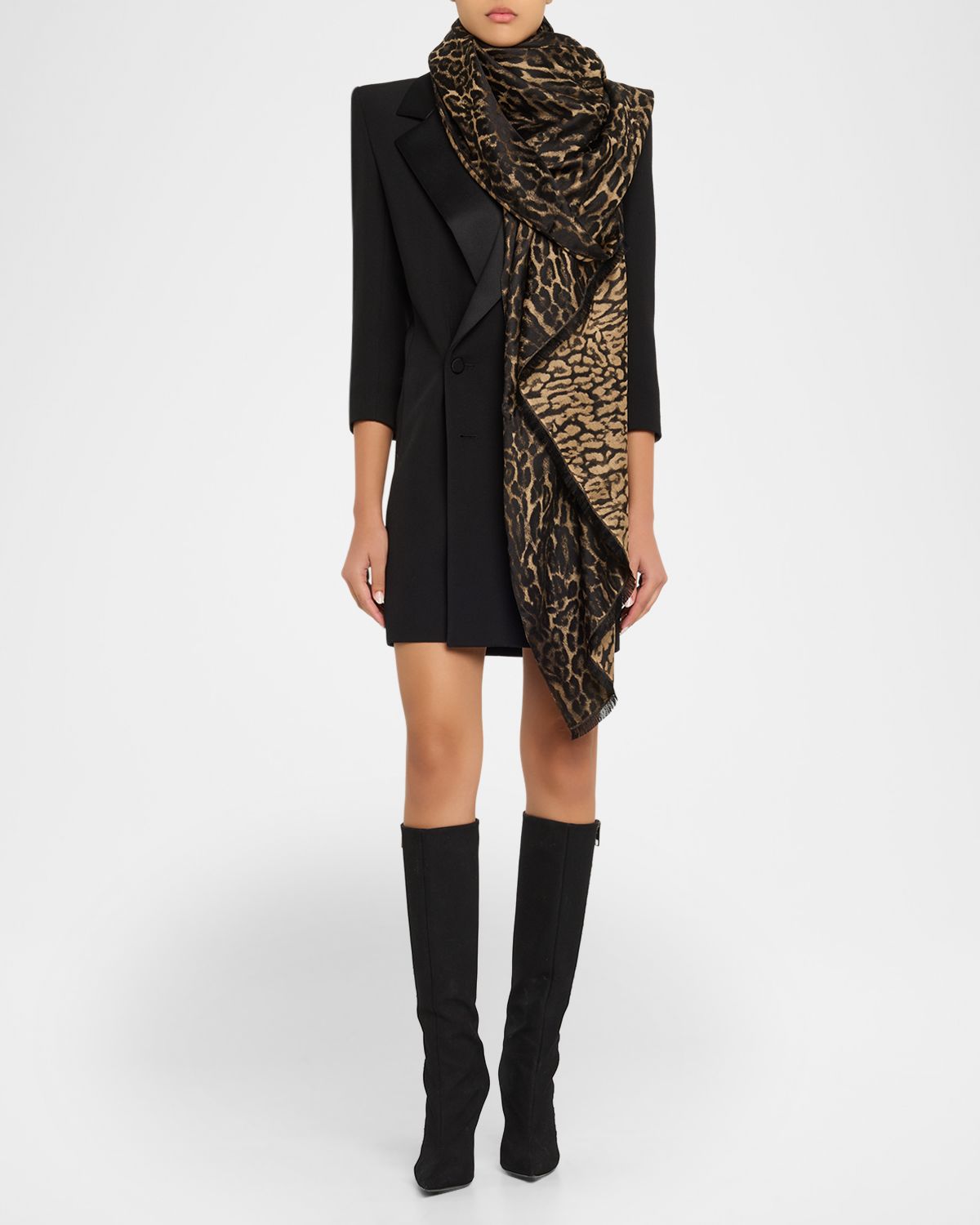 Saint Laurent Leopard Pattern Stole