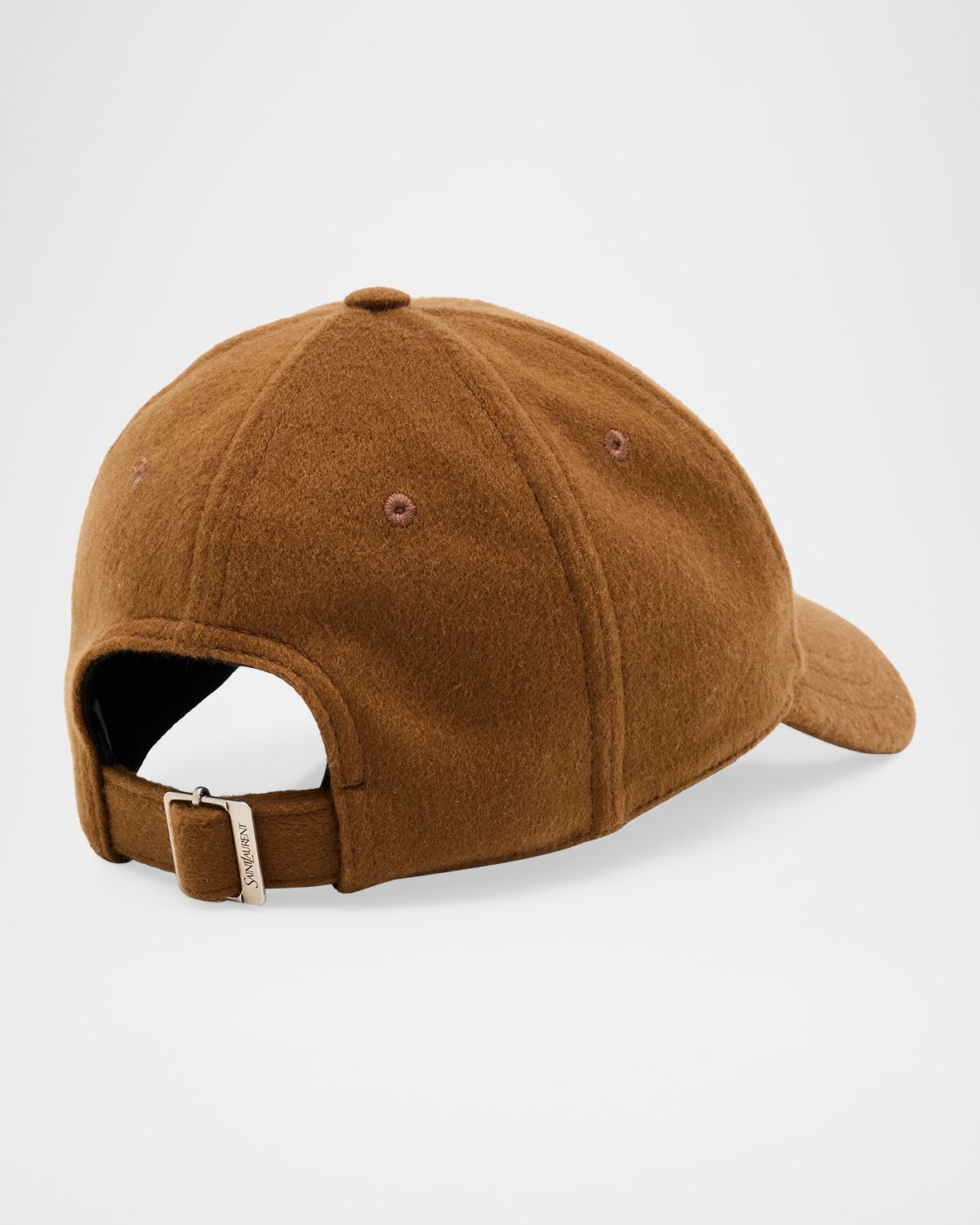 Saint Laurent Cashmere Embroidered Baseball Cap