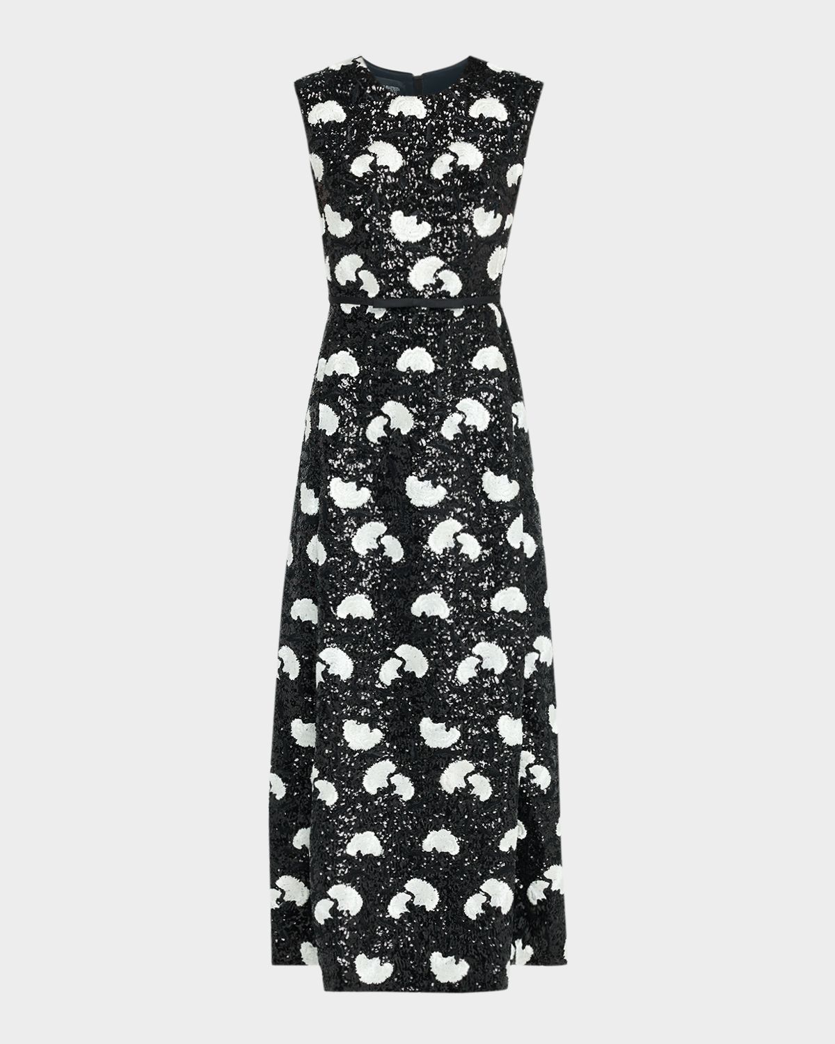 Giambattista Valli Embroidered Sequin Sleeveless Ankle Dress