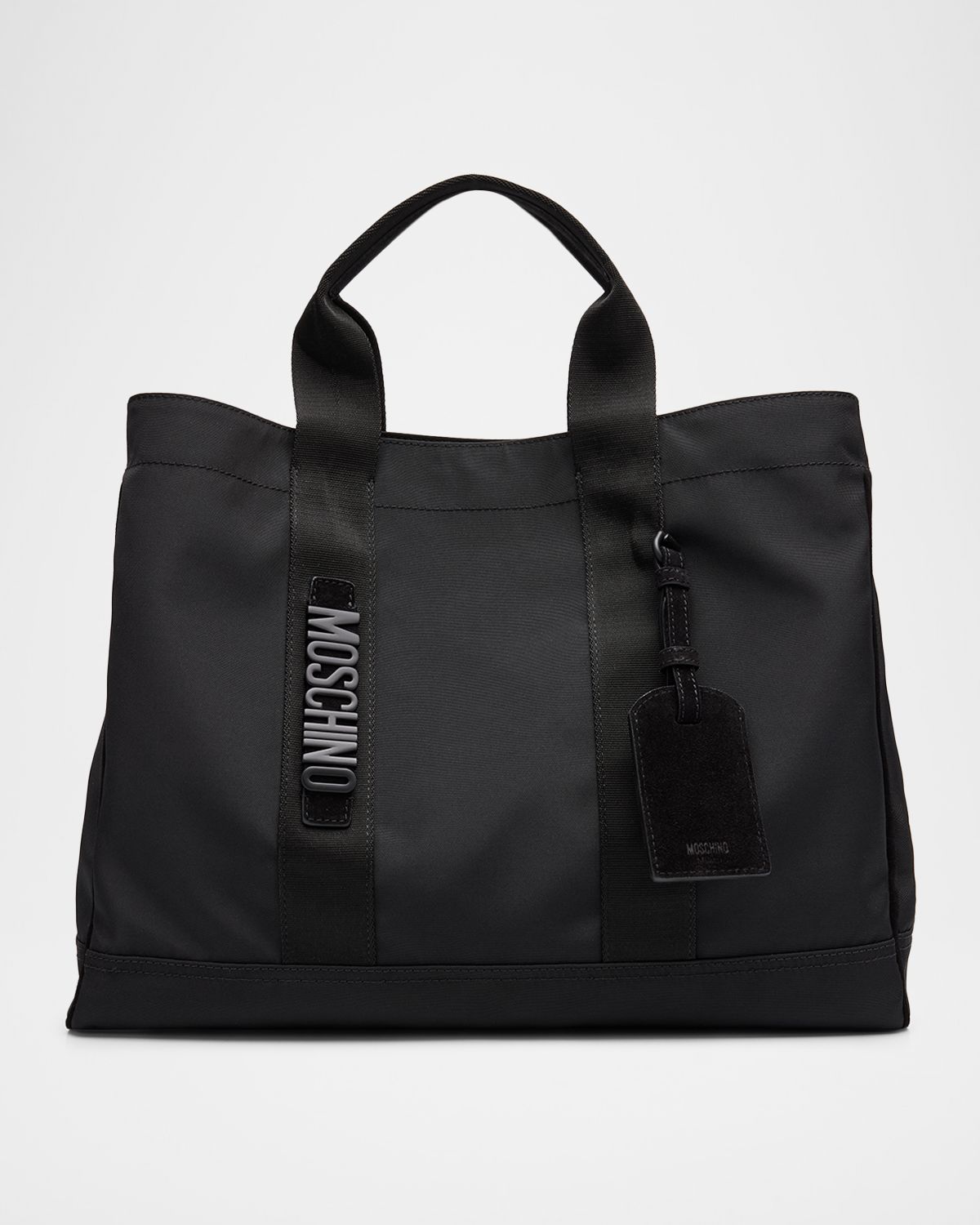 Moschino Men 's Carry Me Cordura Medium Tote Bag with Crossbody Strap