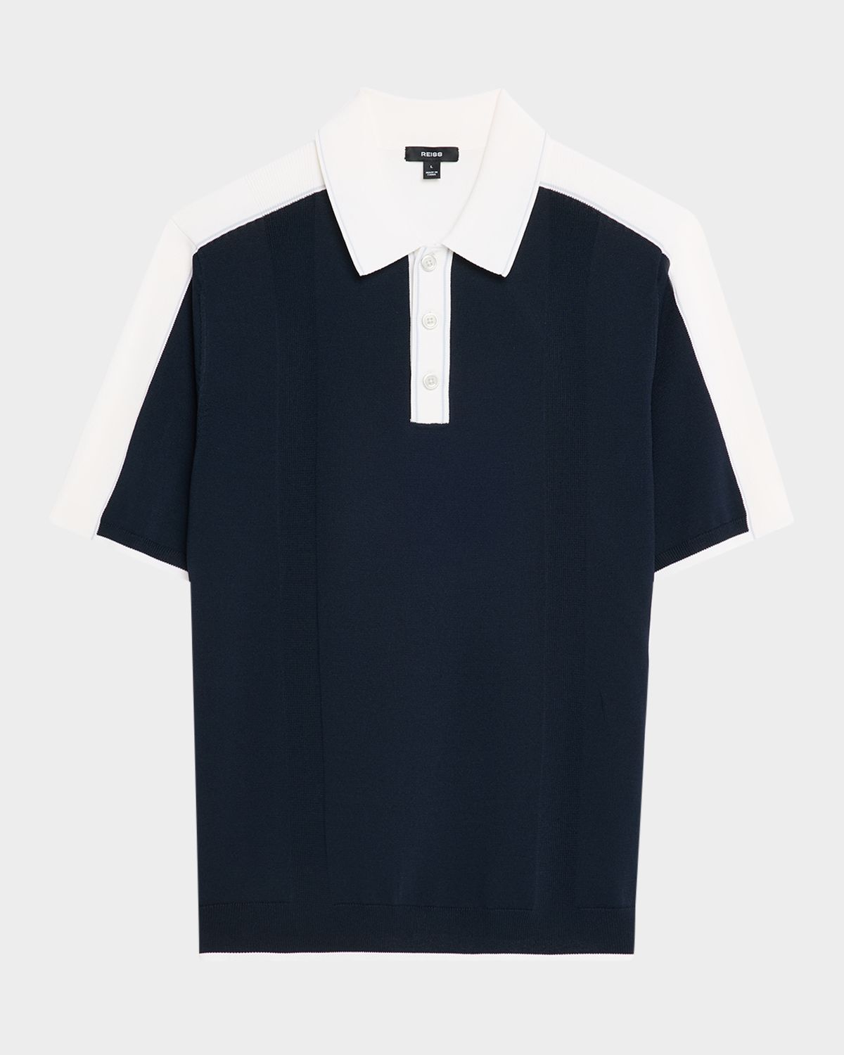 Reiss Men 's Pentel Color-Block Knit Polo Shirt