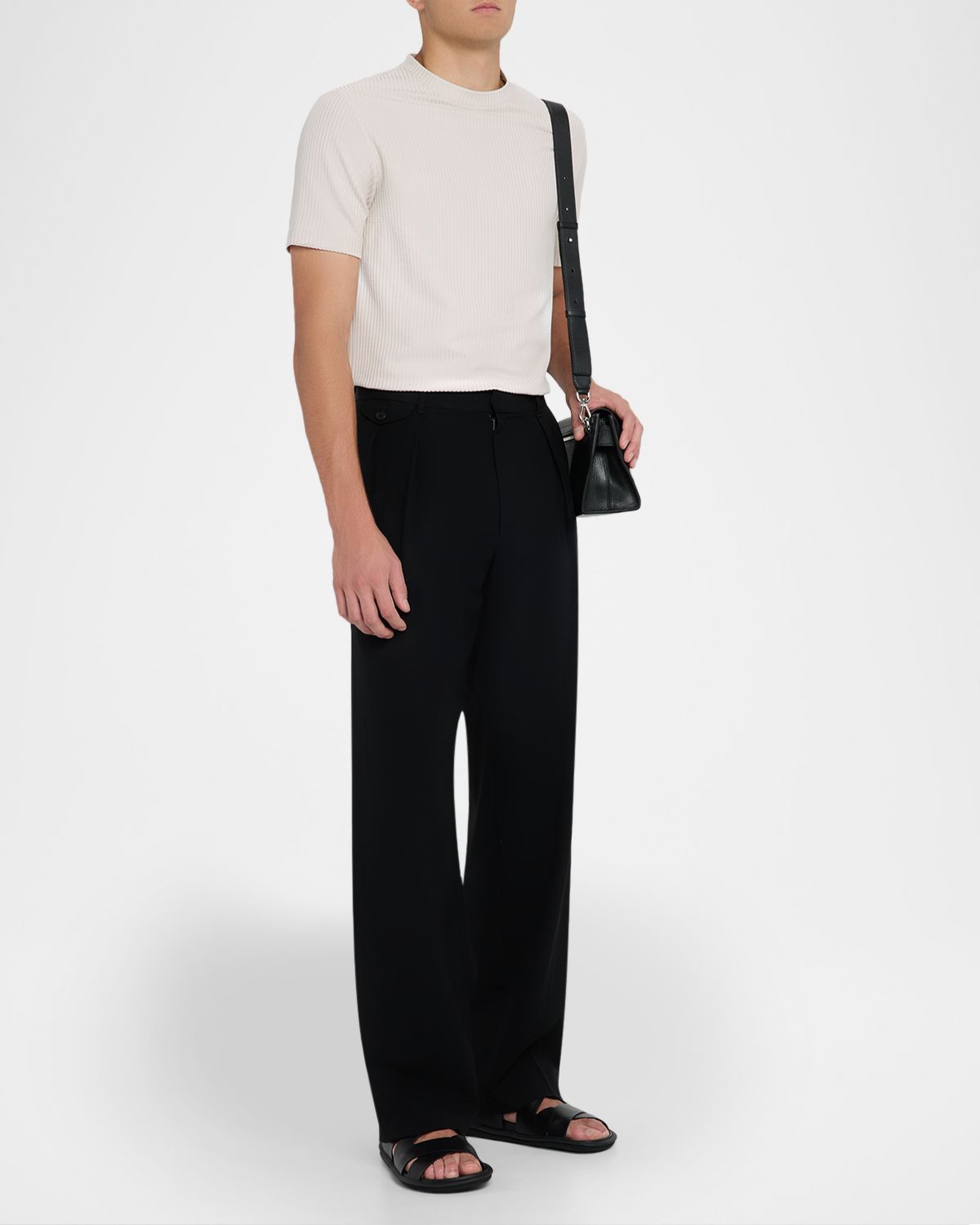 Reiss Men 's Argon Stripe Textured Crewneck T-Shirt