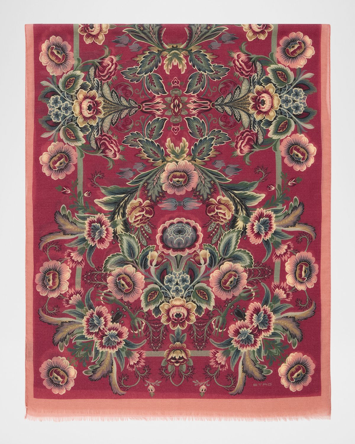Etro Floral Wool-Cashmere Scarf