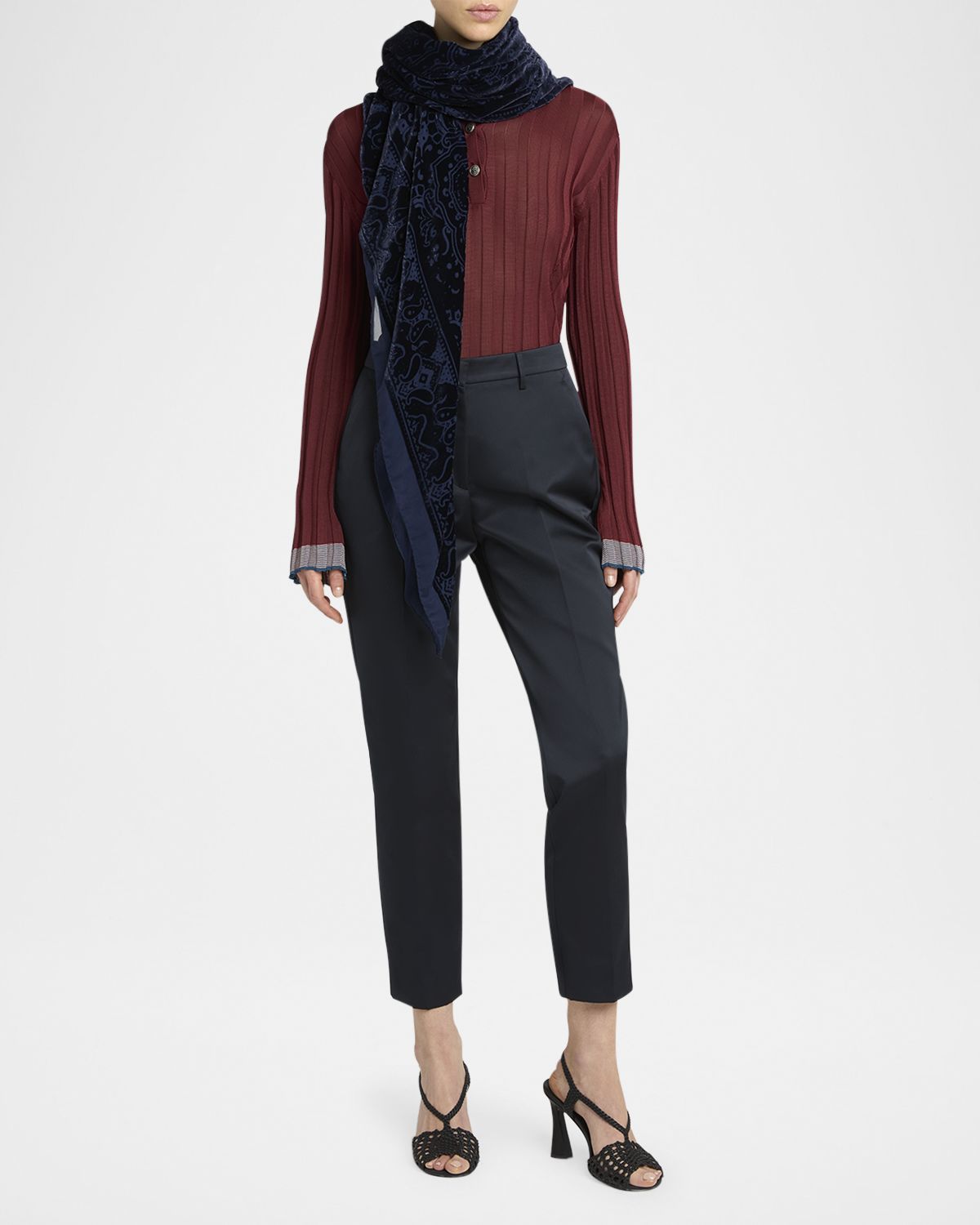 Etro Aida Flocked Paisley Shawl