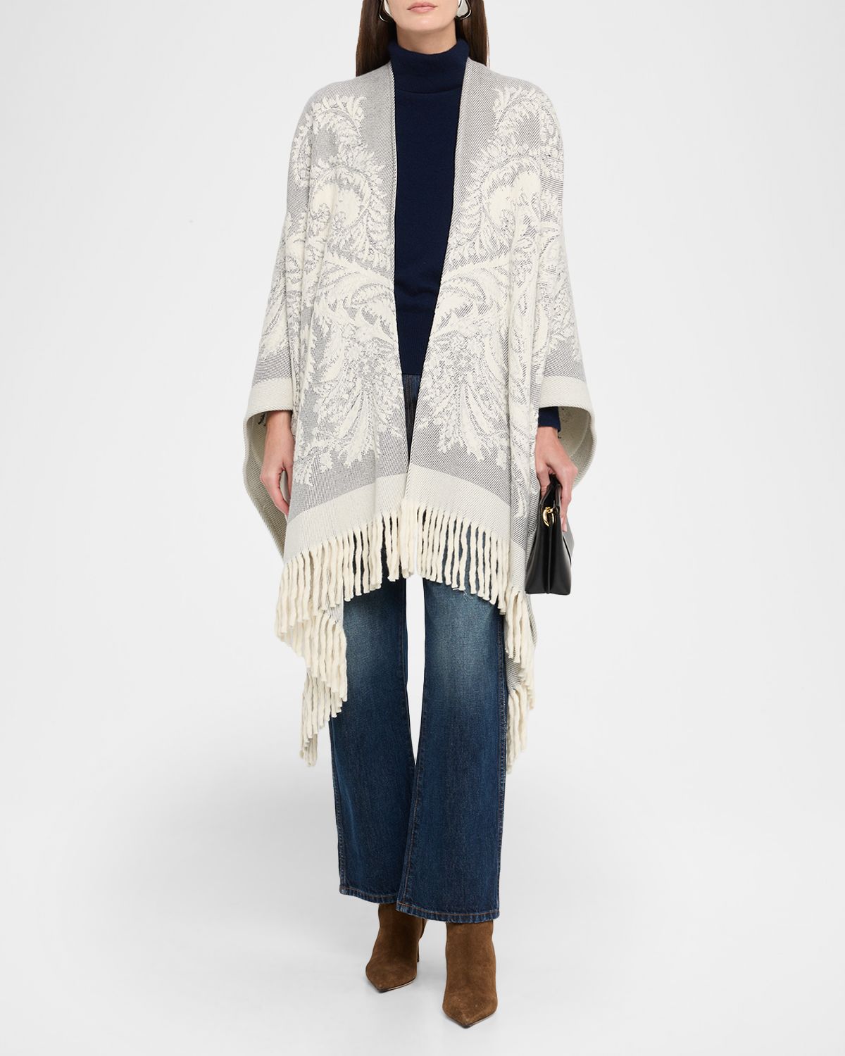 Etro Paisley Jacquard Wool Cape
