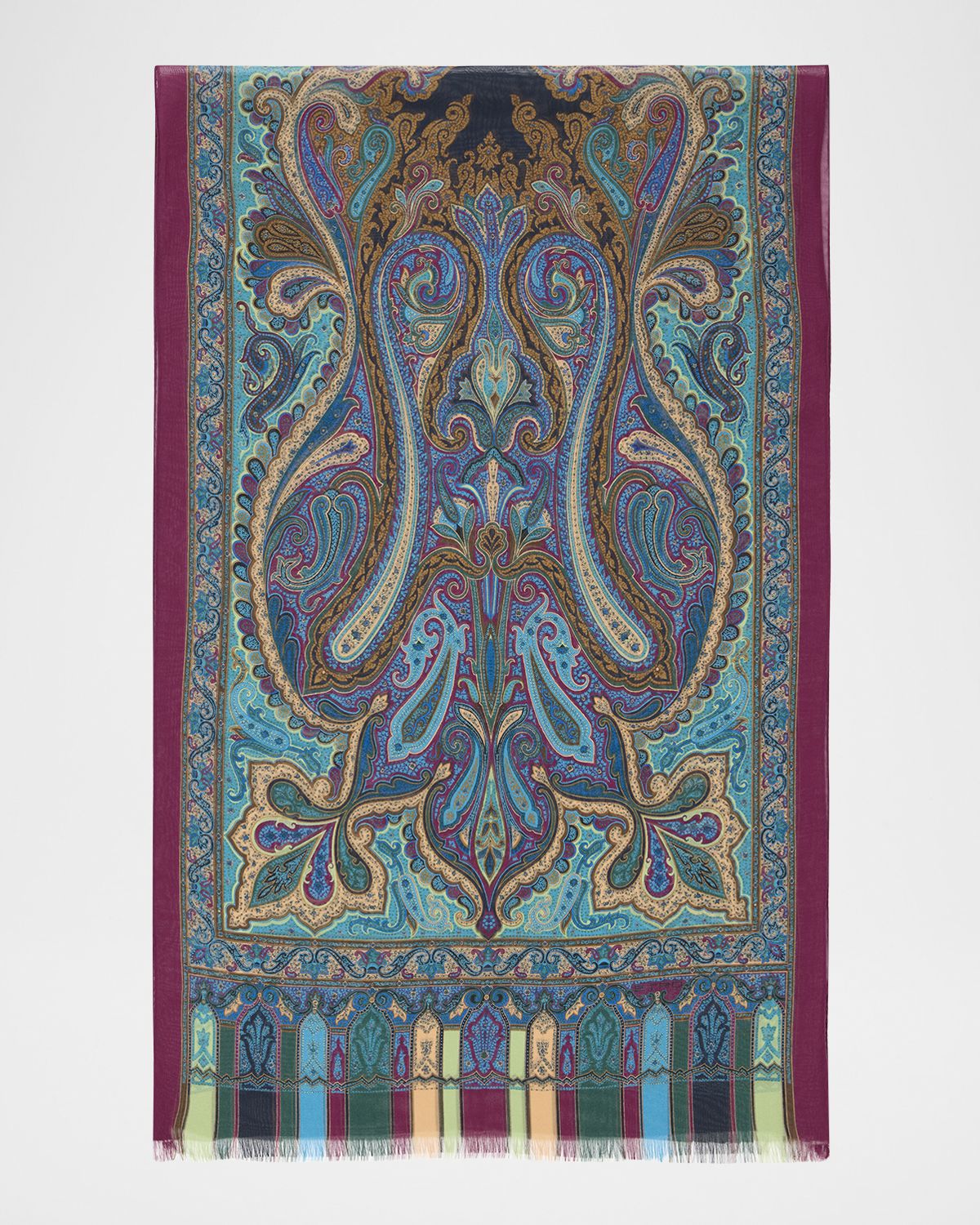 Etro Paisley Sheer Silk Scarf