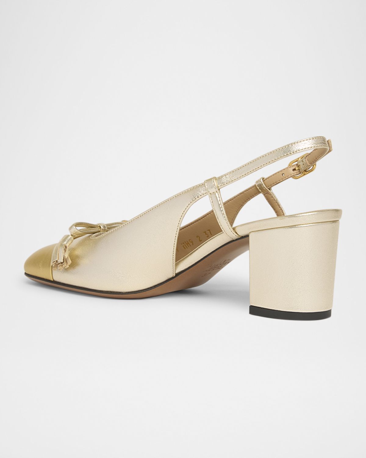 Valentino Garavani Valet Du Roi VLogo Metallic Leather Slingback Pumps