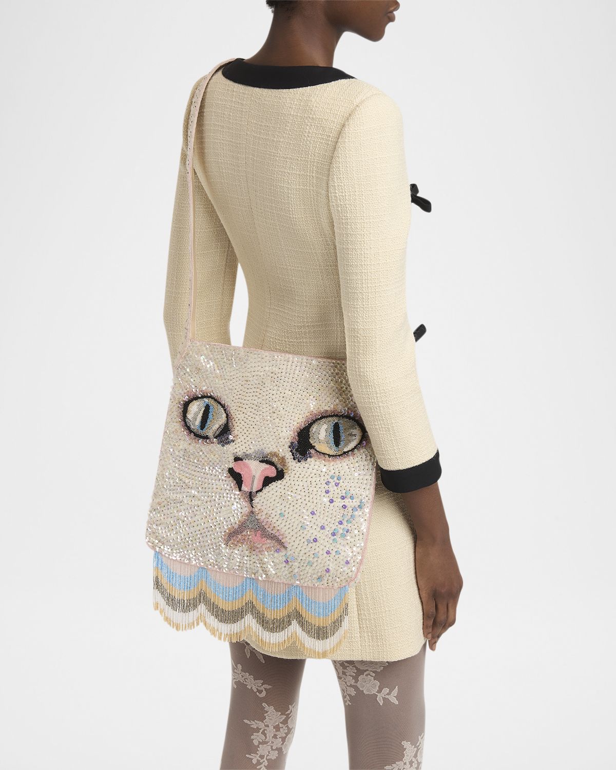 Valentino Garavani Le Chat De La Maison Beaded Cat Crossbody Bag