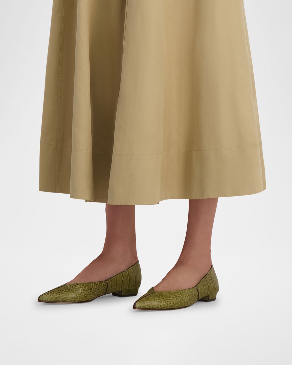 Bernardo Lana Croc-Embossed Leather Ballet Flats | Thumbnail 2