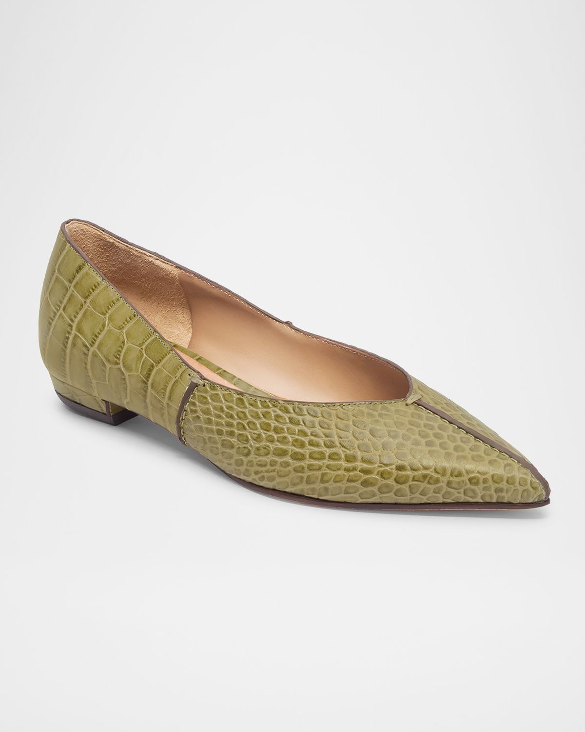 Bernardo Lana Croc-Embossed Leather Ballet Flats | Thumbnail 3