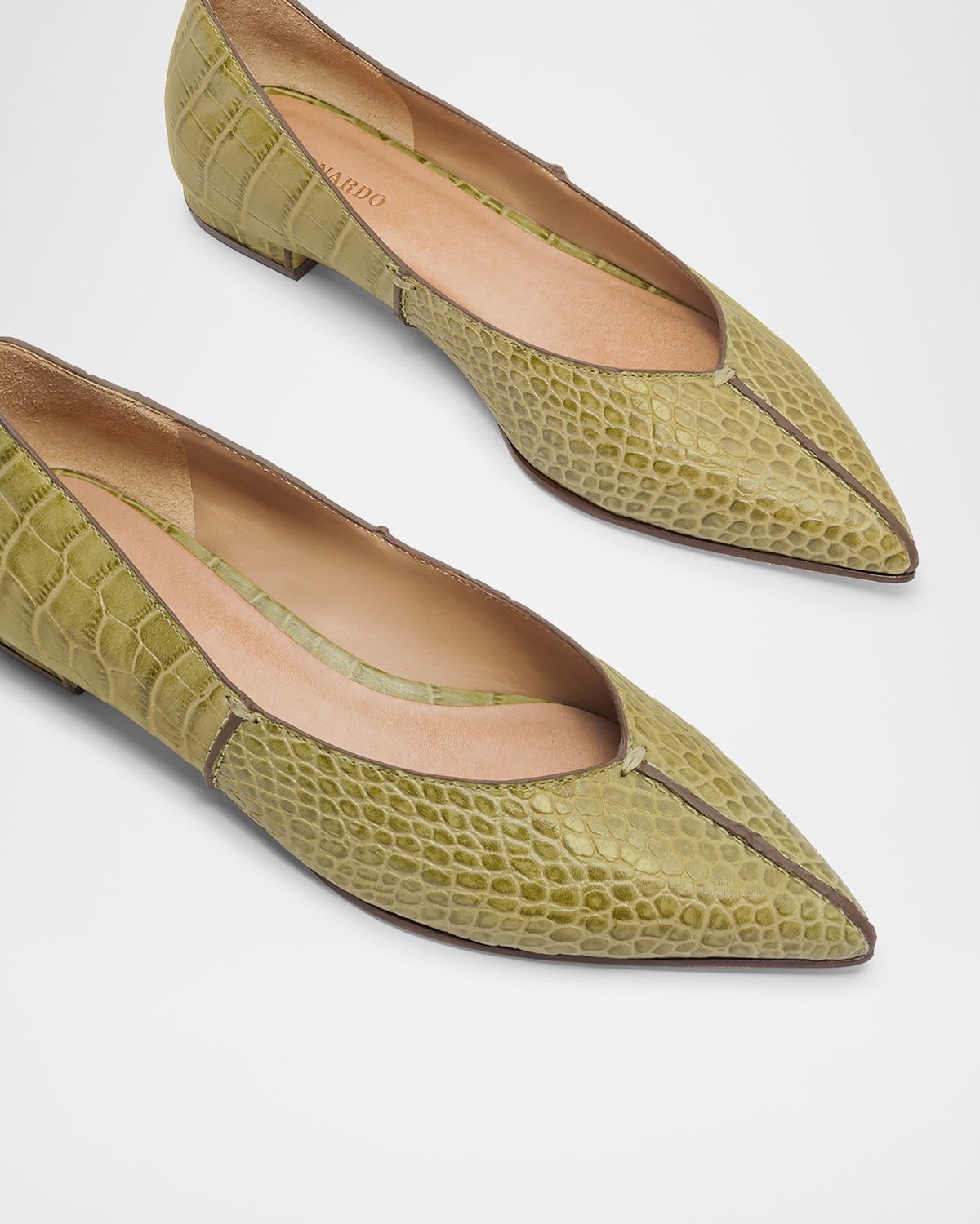 Bernardo Lana Croc-Embossed Leather Ballet Flats | Thumbnail 5