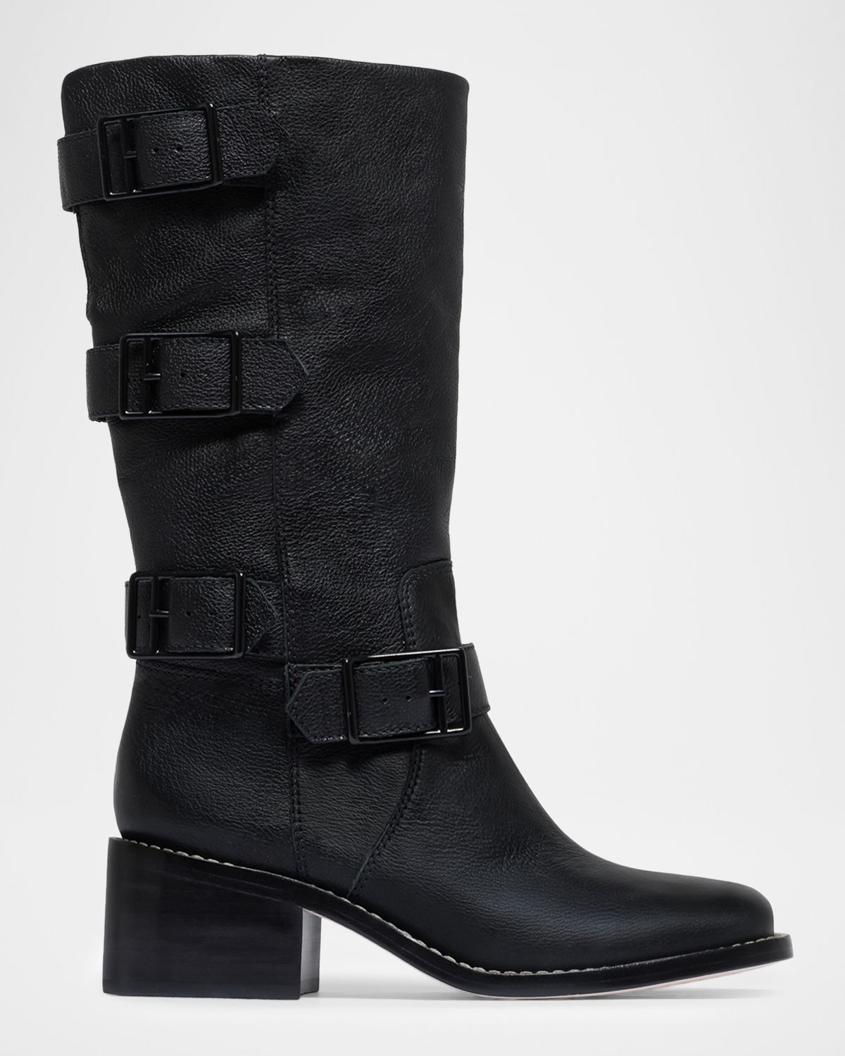 Bernardo Burke Leather Buckle Biker Boots