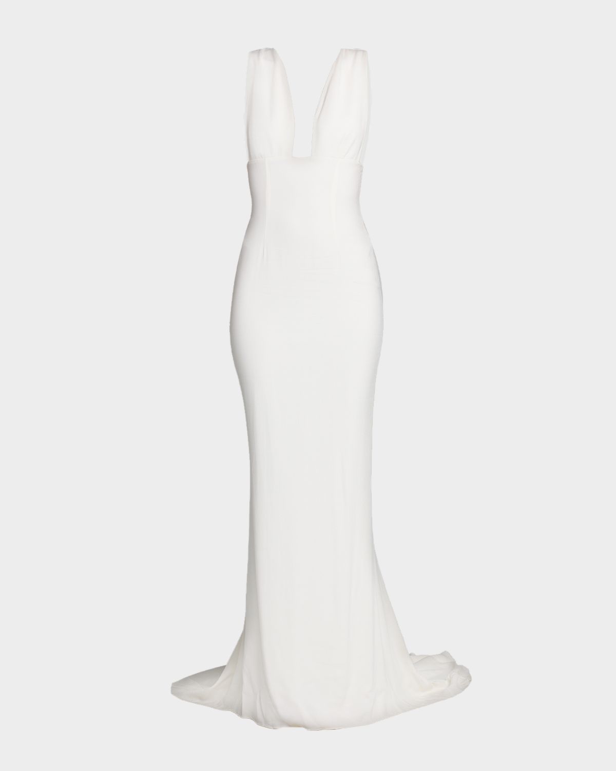 Stella McCartney Plunging Sleeveless Sculpted Trumpet Gown