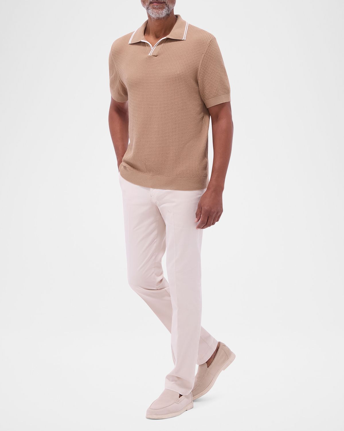 Bugatchi Men 's Johnny Collar Short-Sleeve Sweater