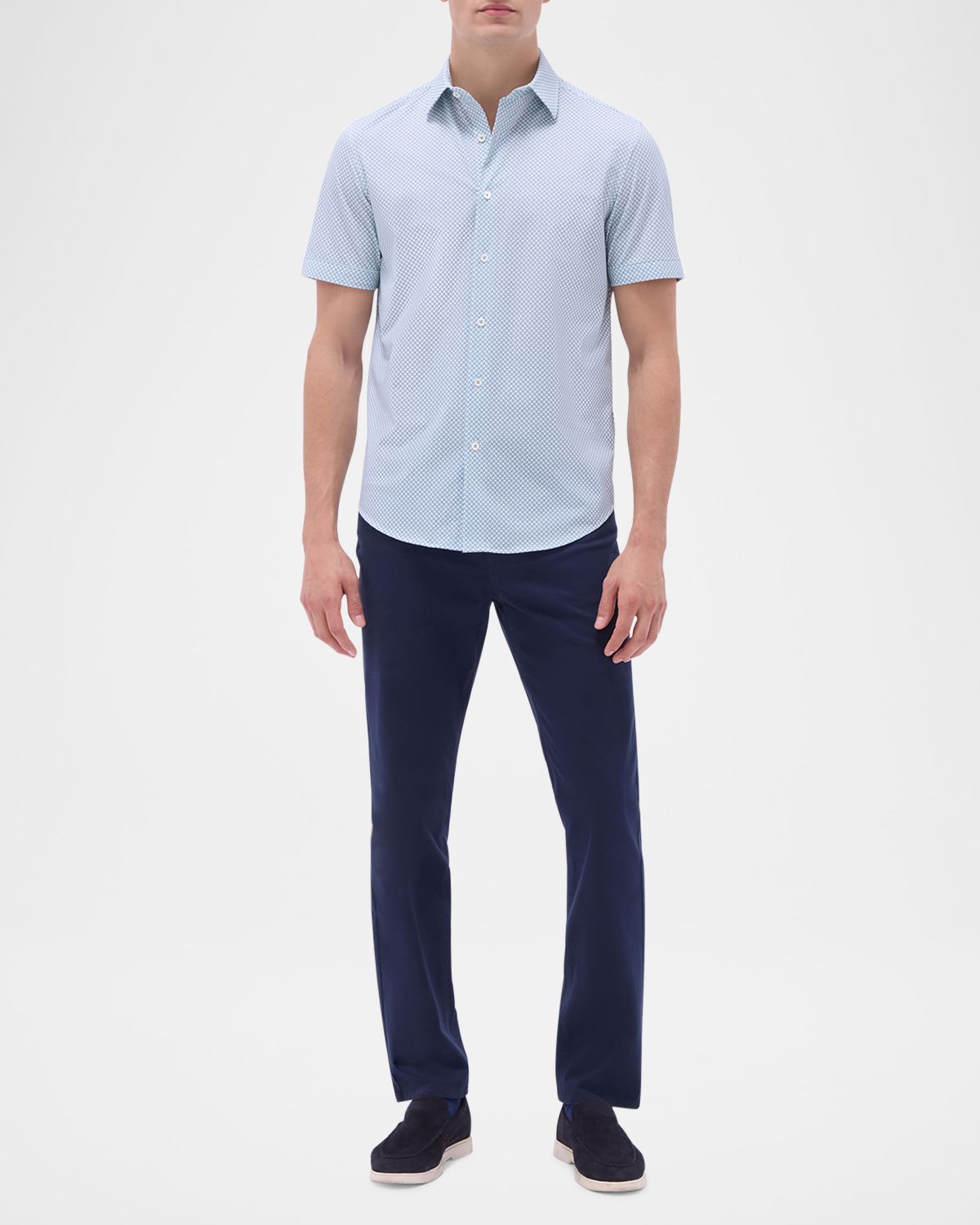 Bugatchi Men 's Miles OoohCotton Geometric Short-Sleeve Shirt