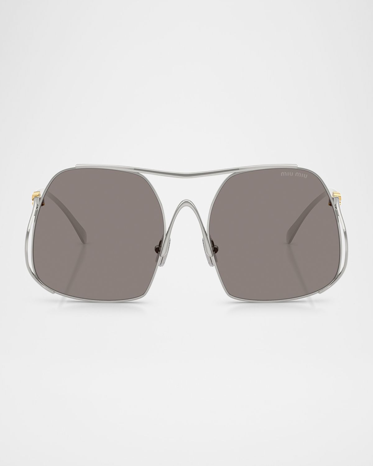 Miu Miu MU A55S Steel Square Sunglasses