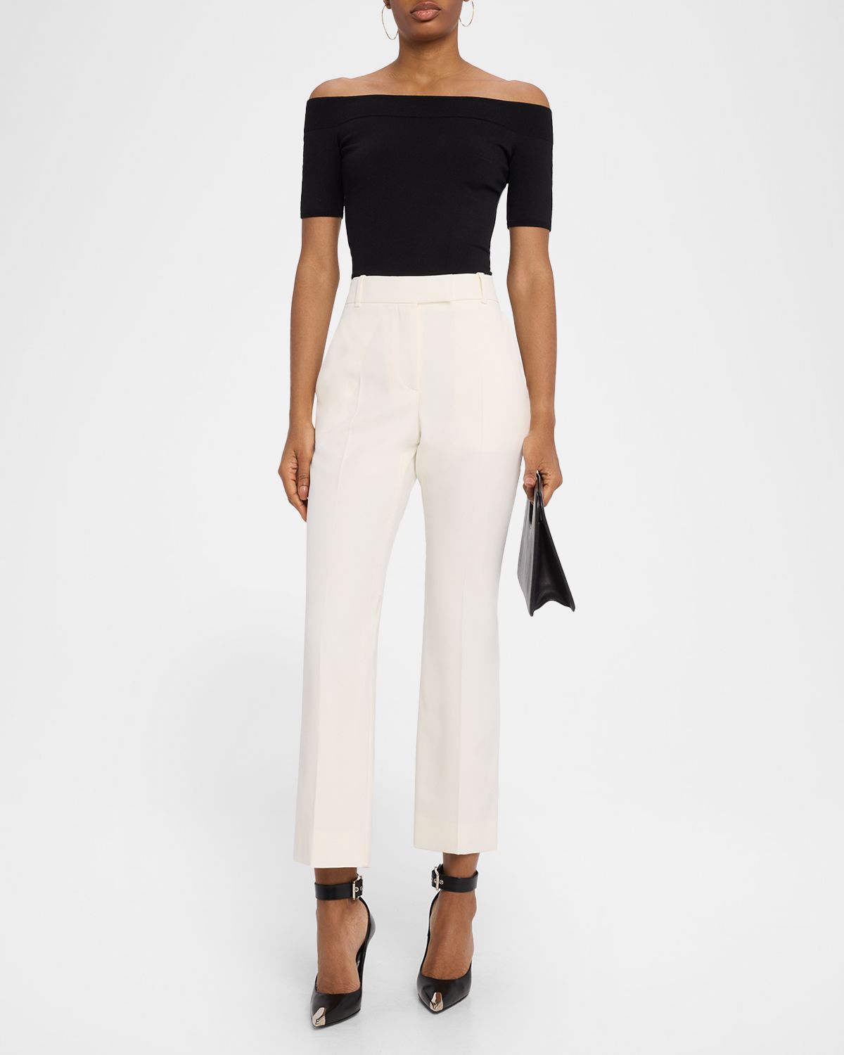 McQueen Mid-Rise Kickflare Ankle Trousers