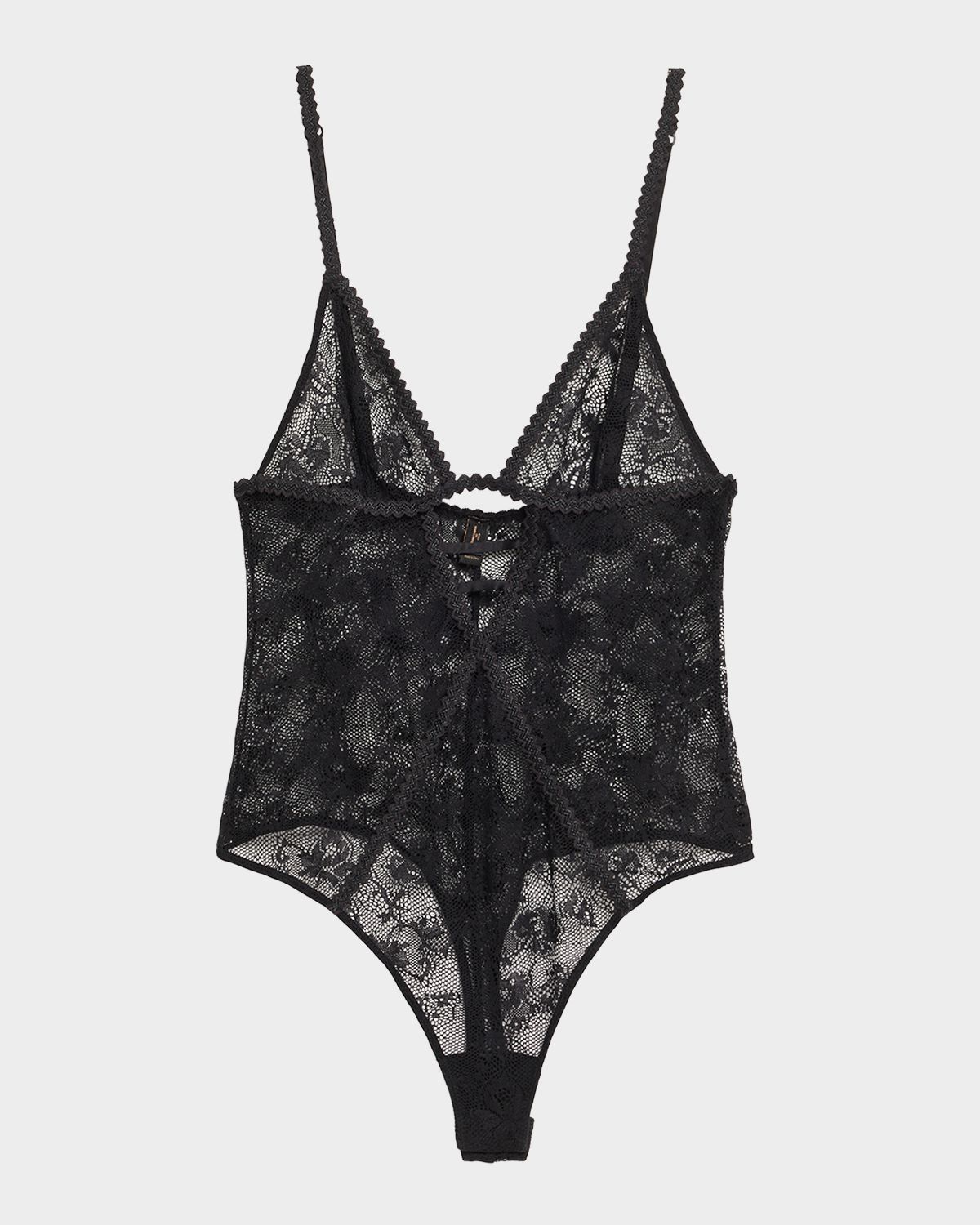 Kiki De Montparnasse Jardin d 'Oeillet Floral Lace Thong Bodysuit
