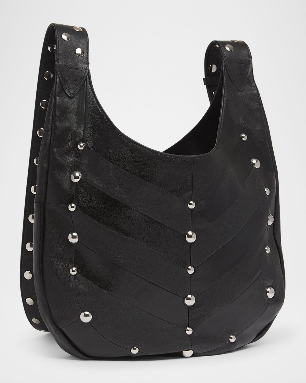 Valentino Garavani Hoboho Studded Patchwork Leather Hobo Bag