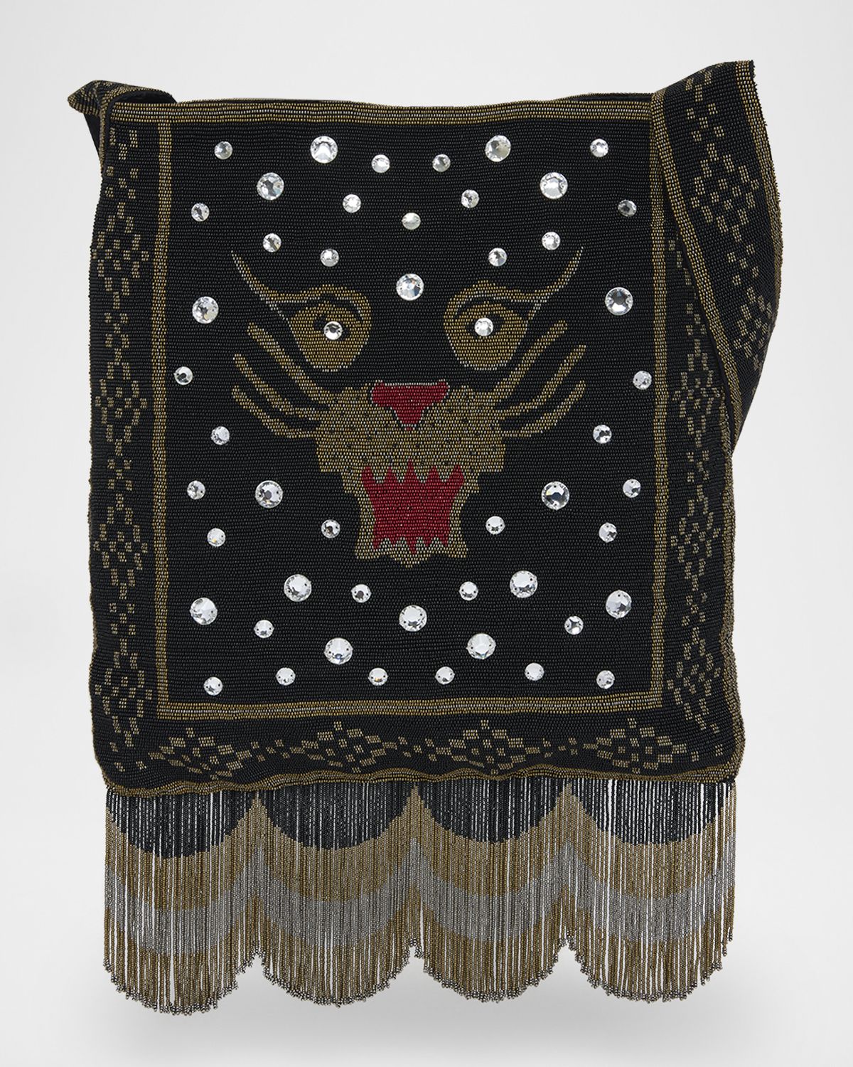 Valentino Garavani Nellcote Medium Beaded Fringed Shoulder Bag