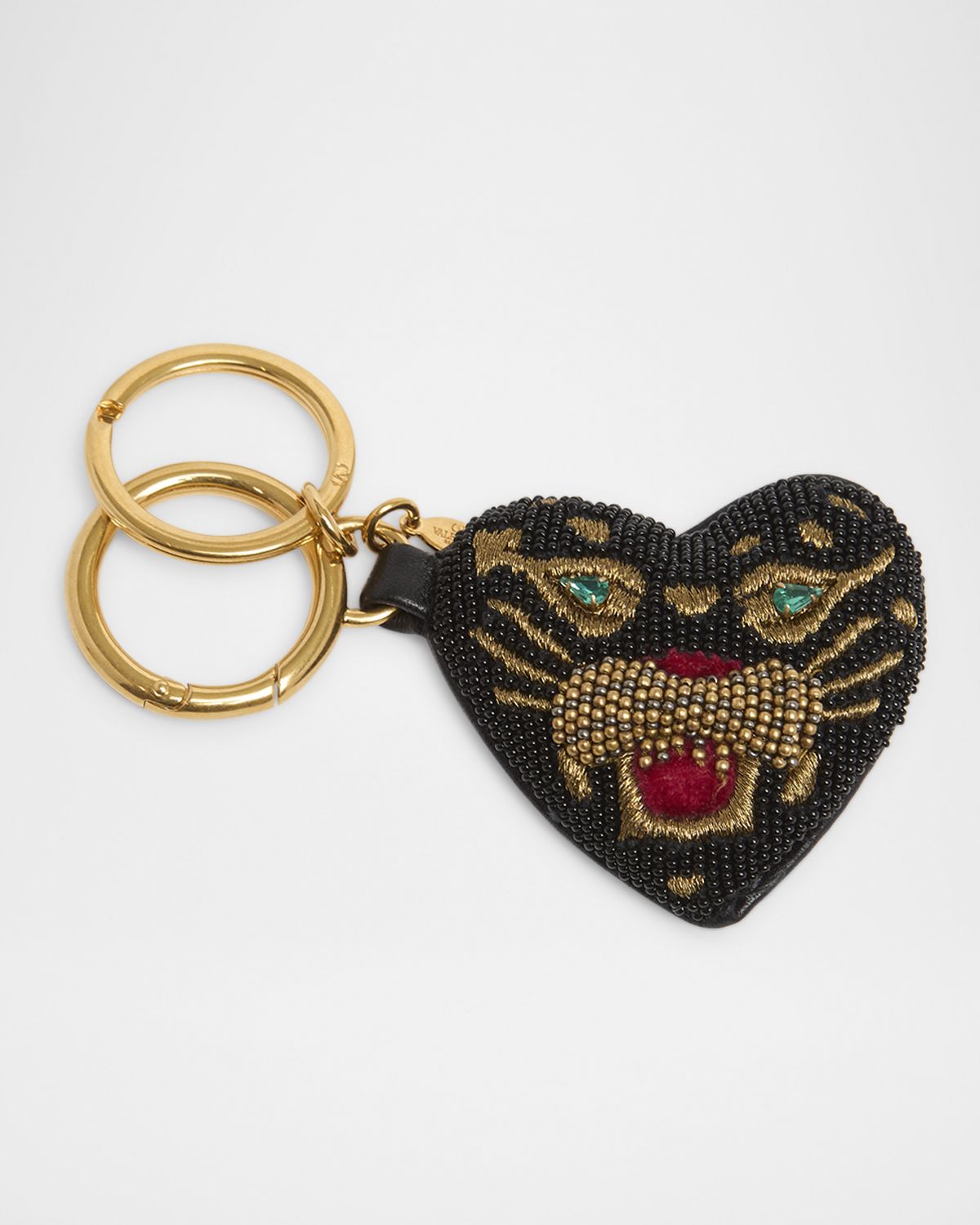 Valentino Garavani Coeur De Chat Beaded Heart-Shaped Key Ring