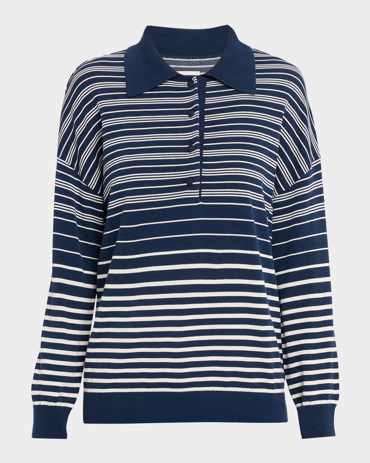 Faithfull the Brand Harlow Striped Oversized Polo