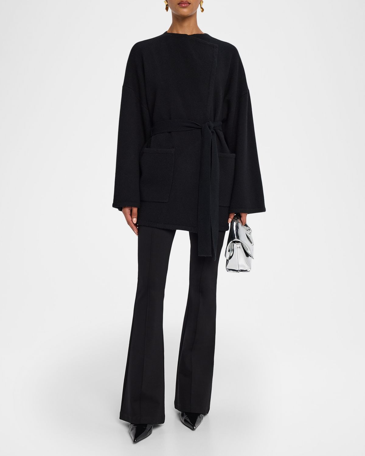 Sablyn Bailey High-Rise Pintuck Flare Pants