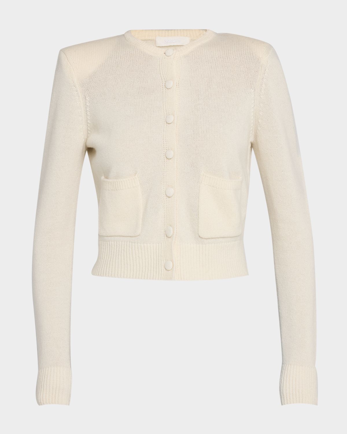Sablyn Emilia Shoulder-Pad Cashmere Cardigan