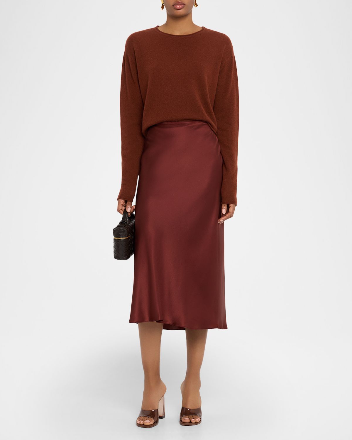 Sablyn Miranda Scallop Bias-Cut Silk Skirt